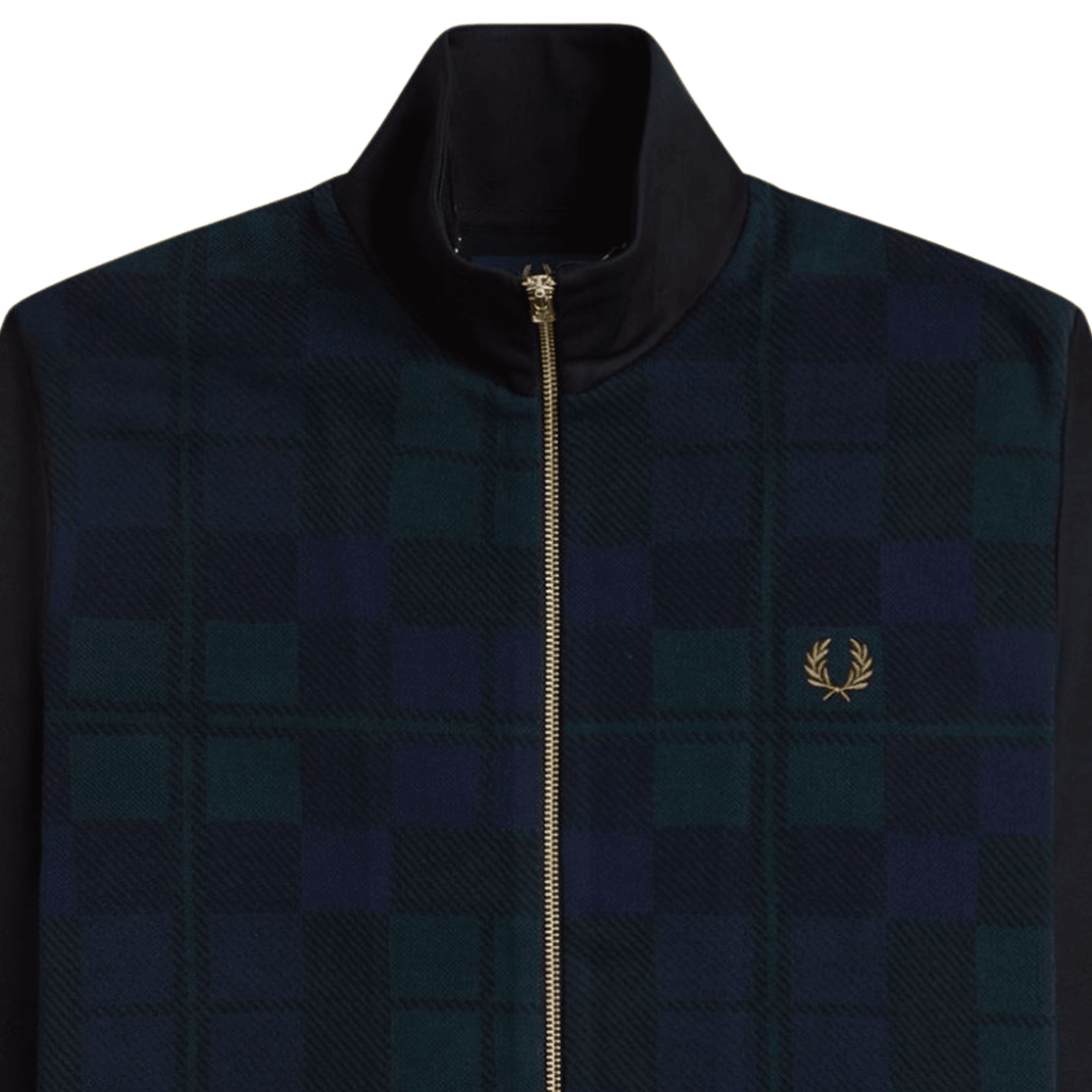 Knitted Front Track Jacket - Black