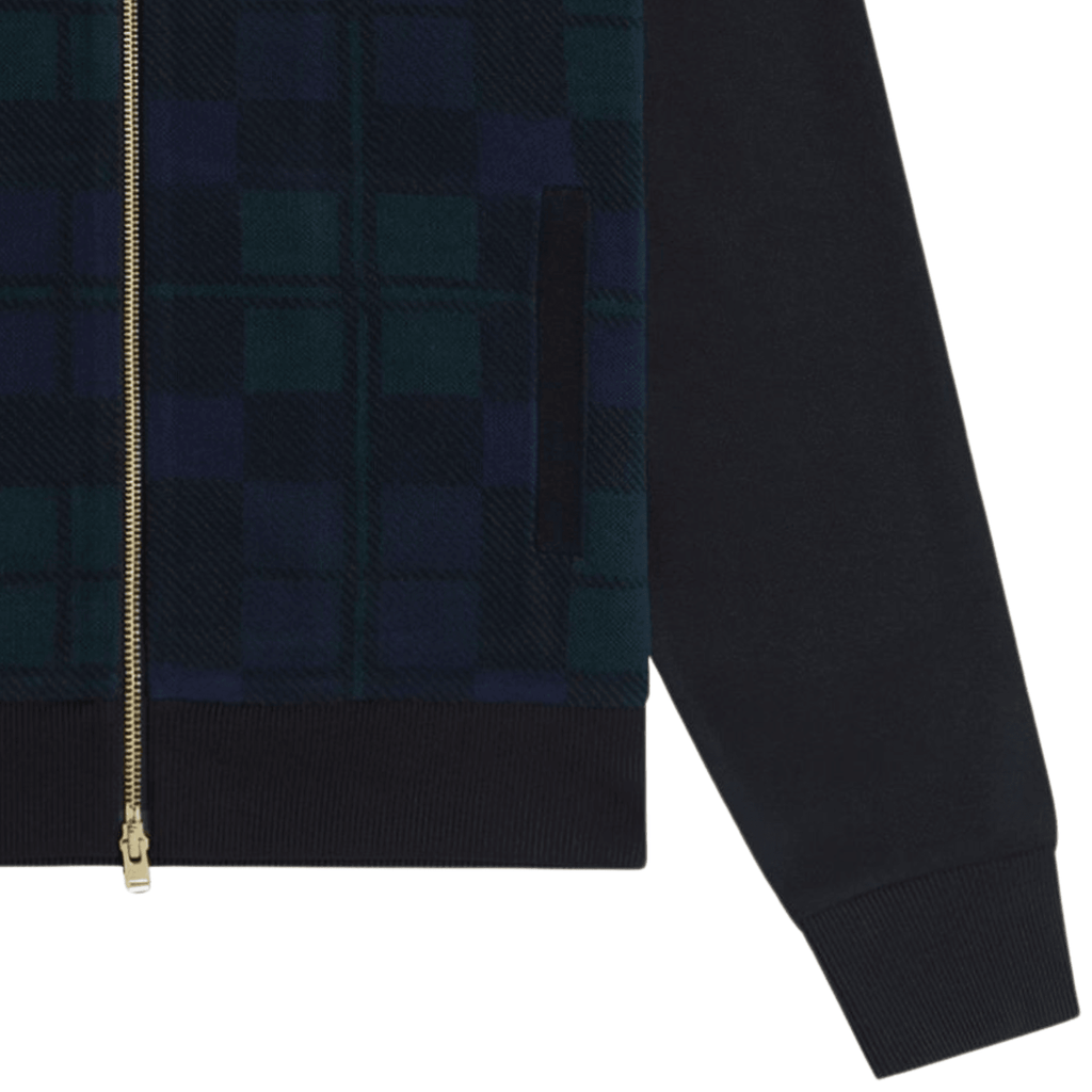 Knitted Front Track Jacket - Black