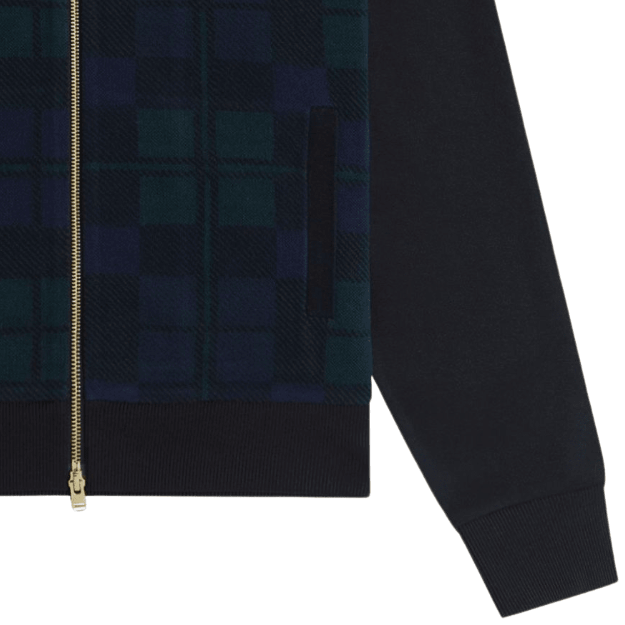 Knitted Front Track Jacket - Black