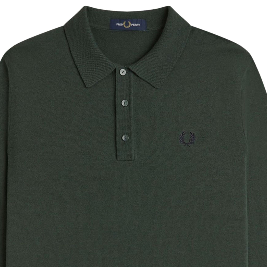 Classic Knitted Long Sleeve Shirt - Court Green