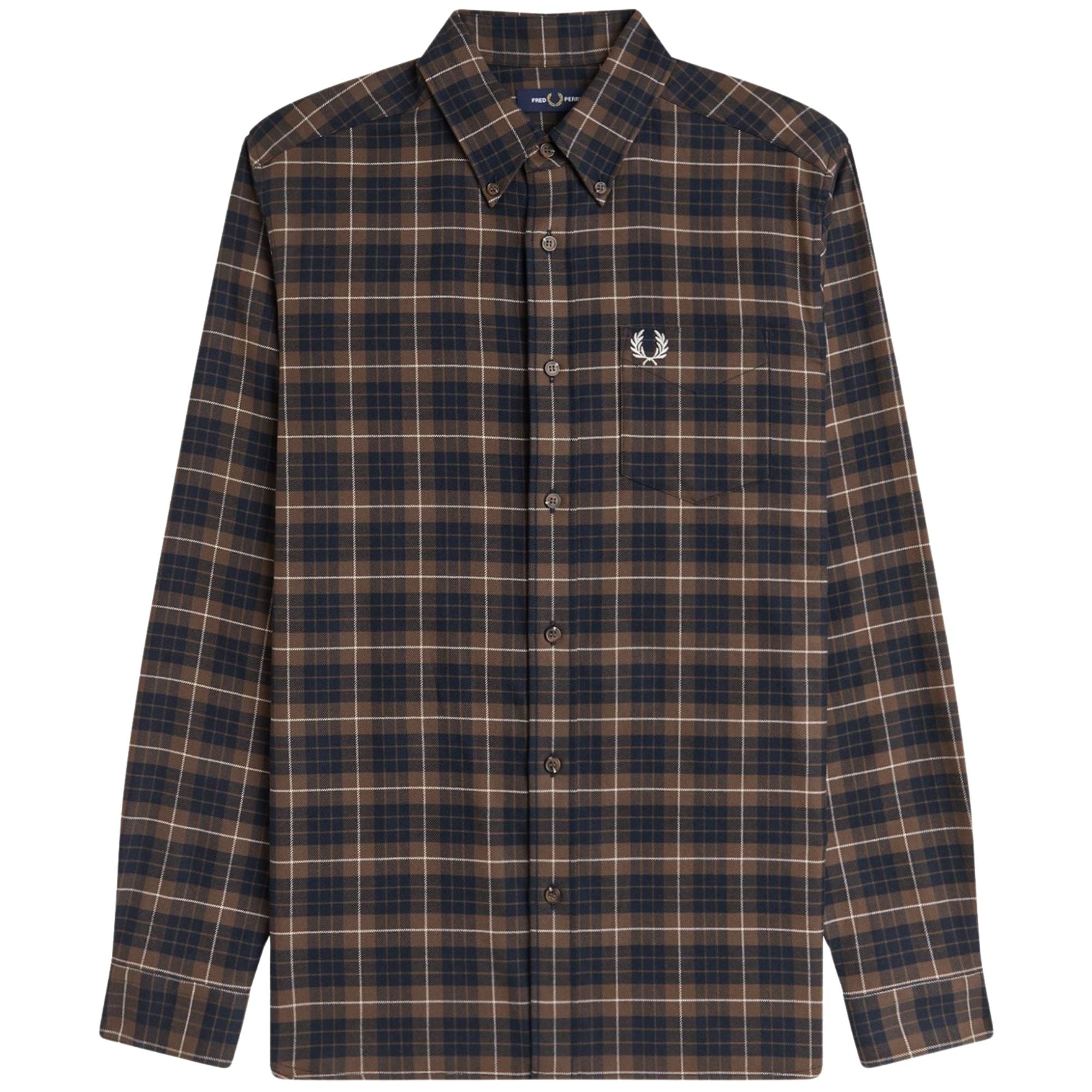 Fred Perry Brushed Twill Tartan Shirt - Tobacco – Stuarts London