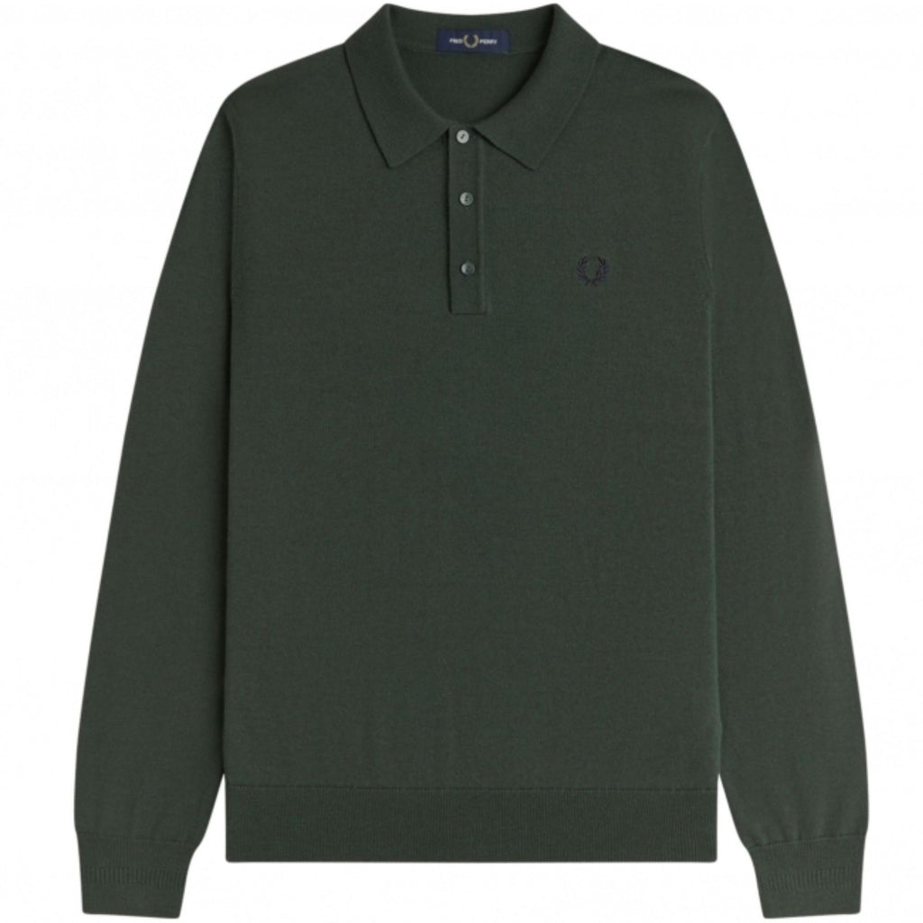 Classic Knitted Long Sleeve Shirt - Court Green