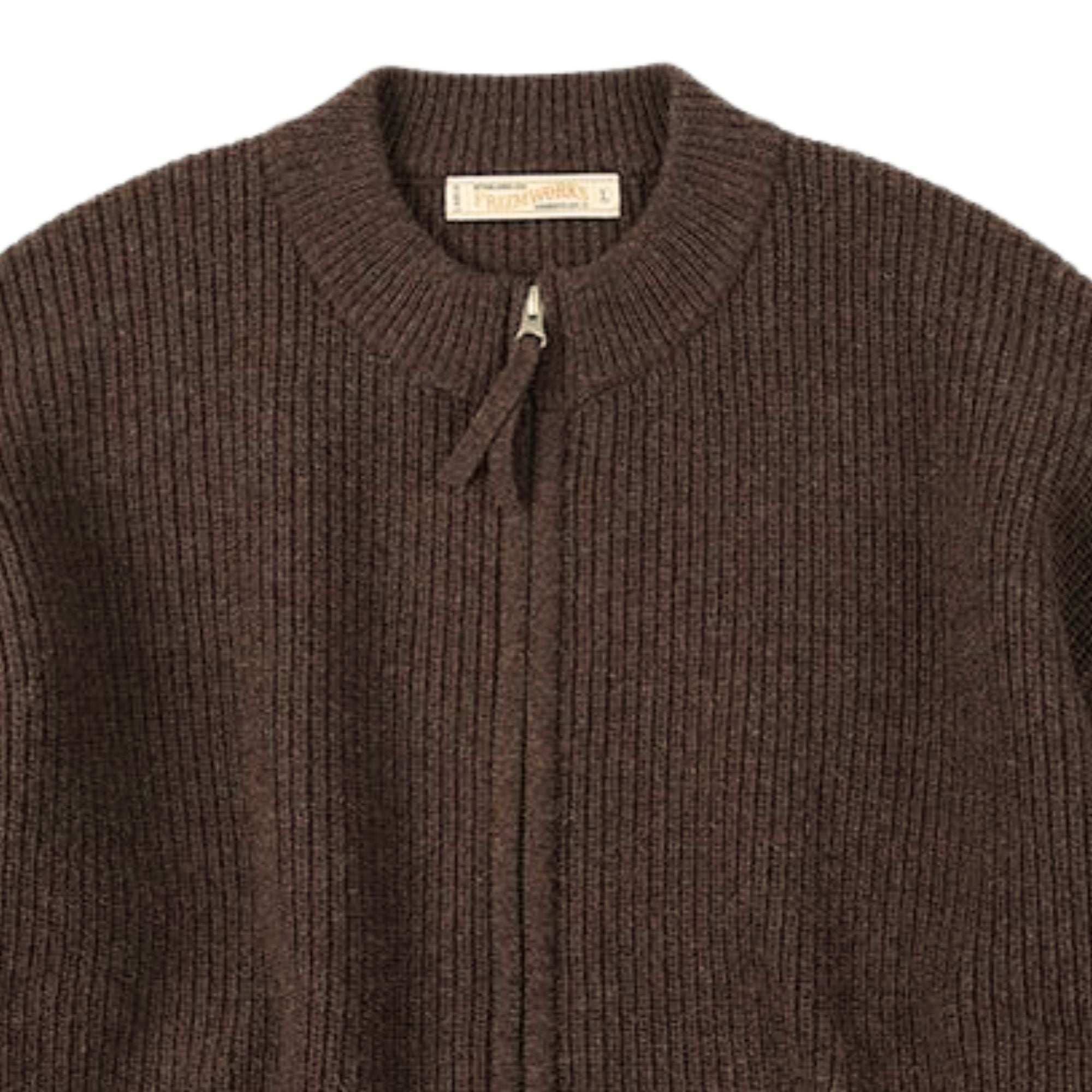 FrizmWORKS Wool Deck Zip Up Cardigan - Choco Brown – Stuarts London