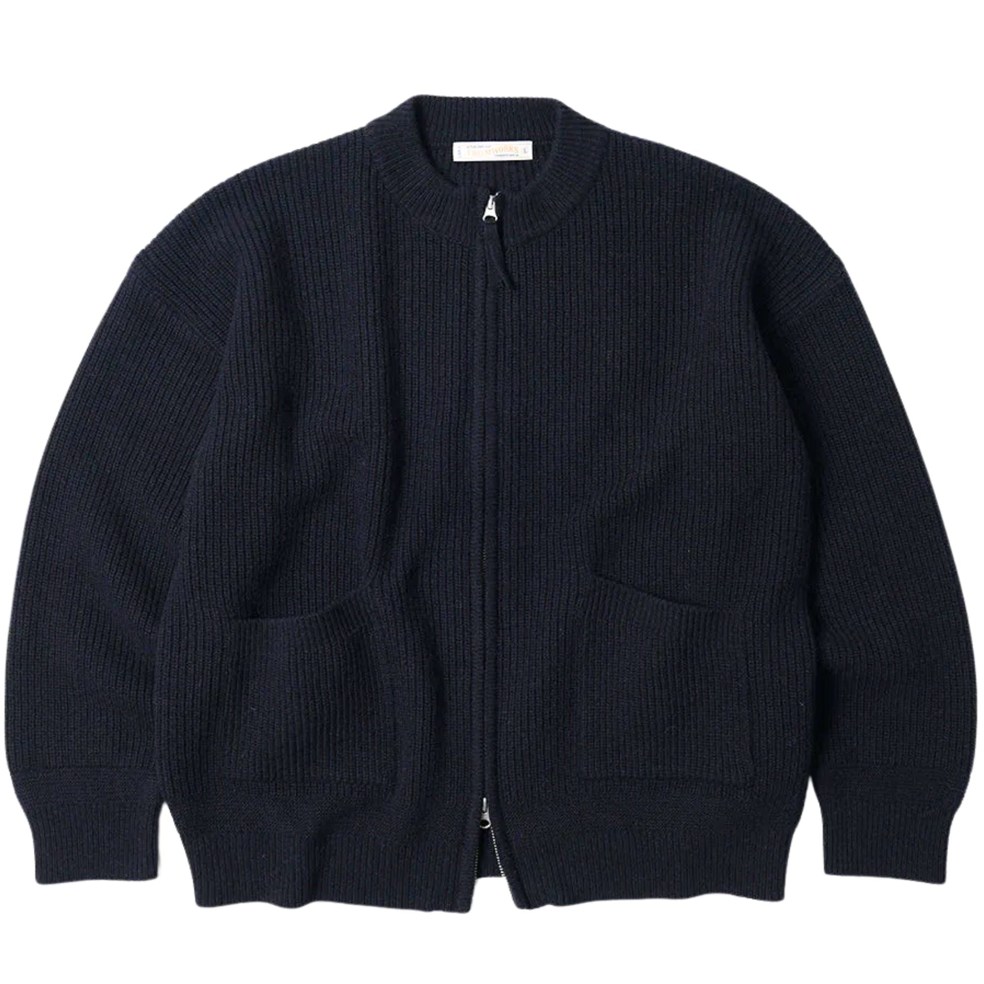 FrizmWORKS Wool Deck Zip Up Cardigan - Navy