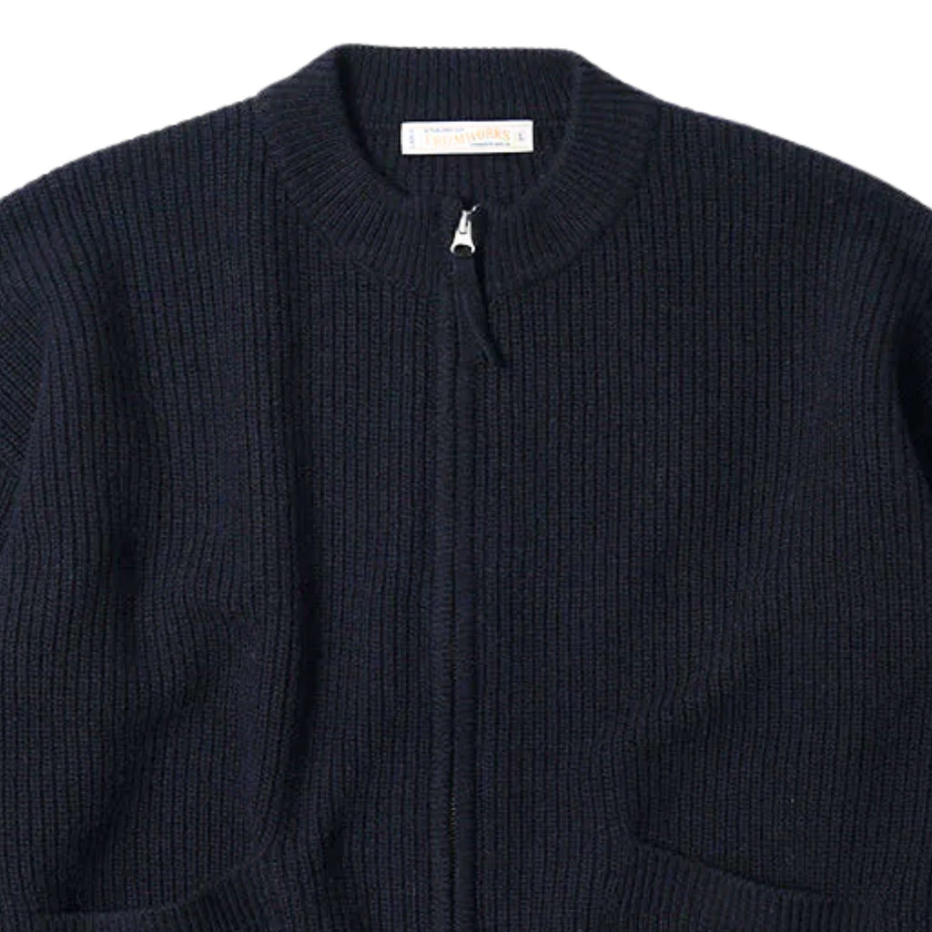 FrizmWORKS Wool Deck Zip Up Cardigan - Navy