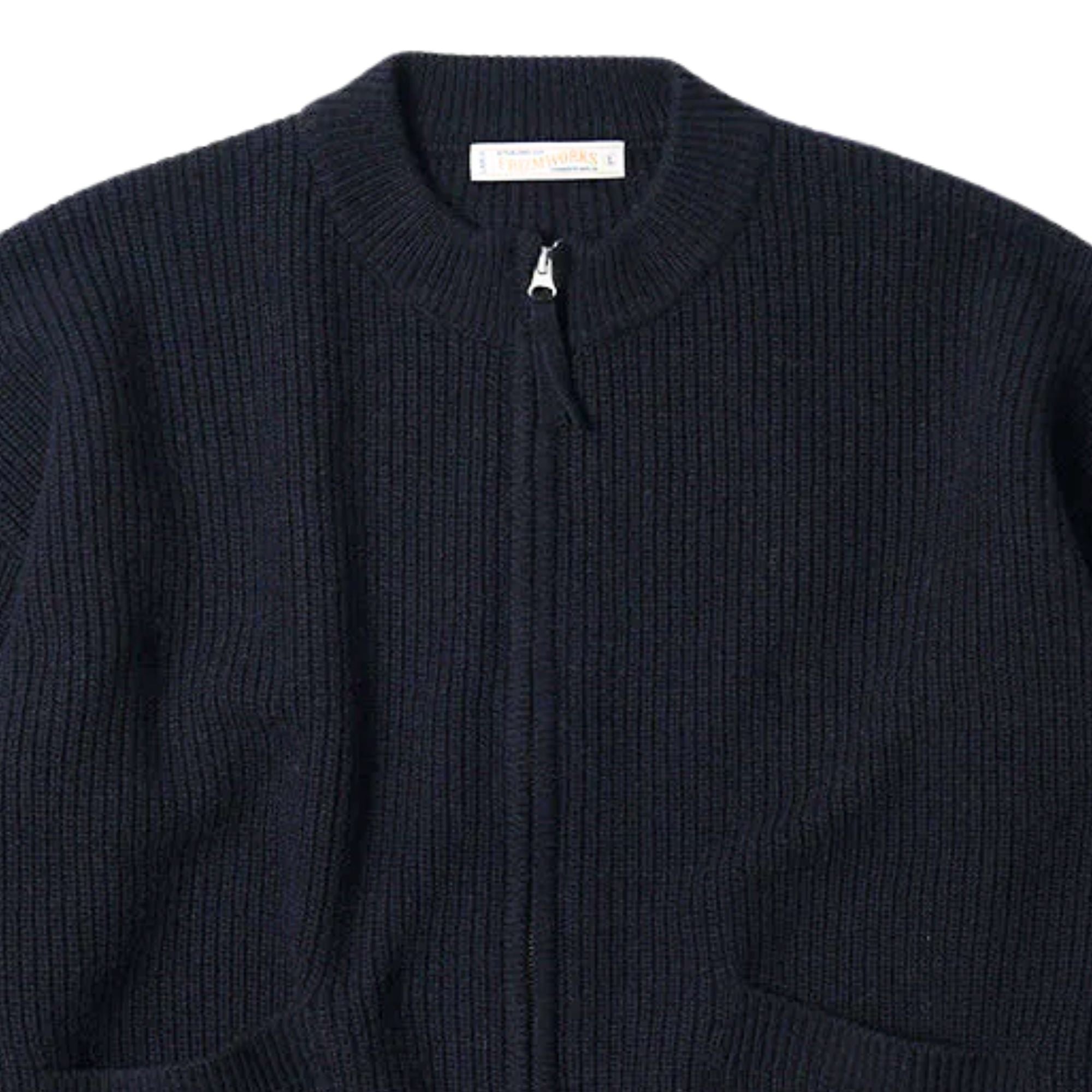FrizmWORKS Wool Deck Zip Up Cardigan - Navy