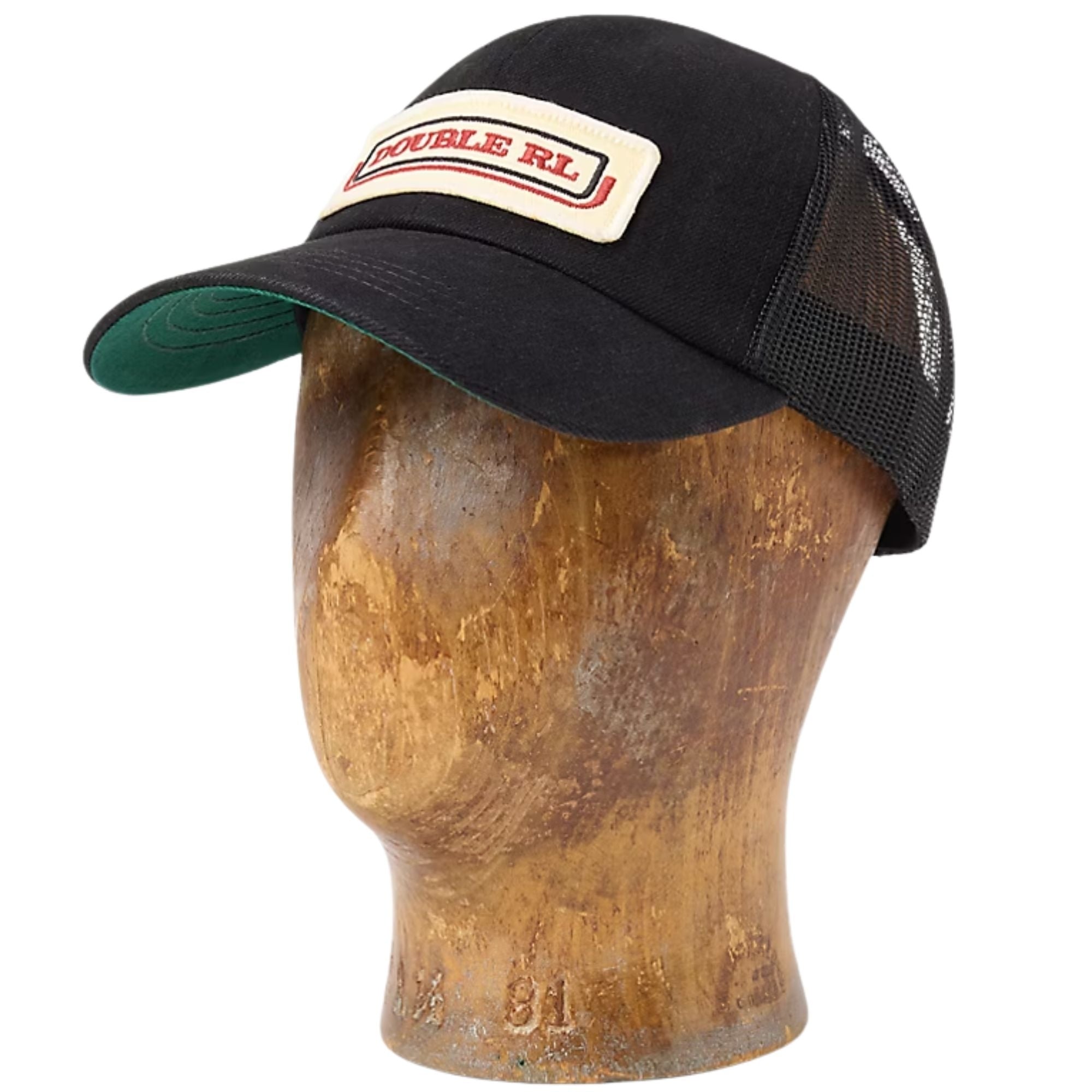 Logo-Patch Denim Trucker Cap - Black