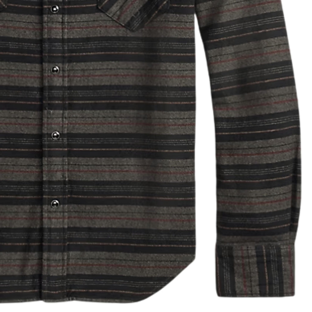 Slim Fit Plaid Twill Western Shirt - Navy