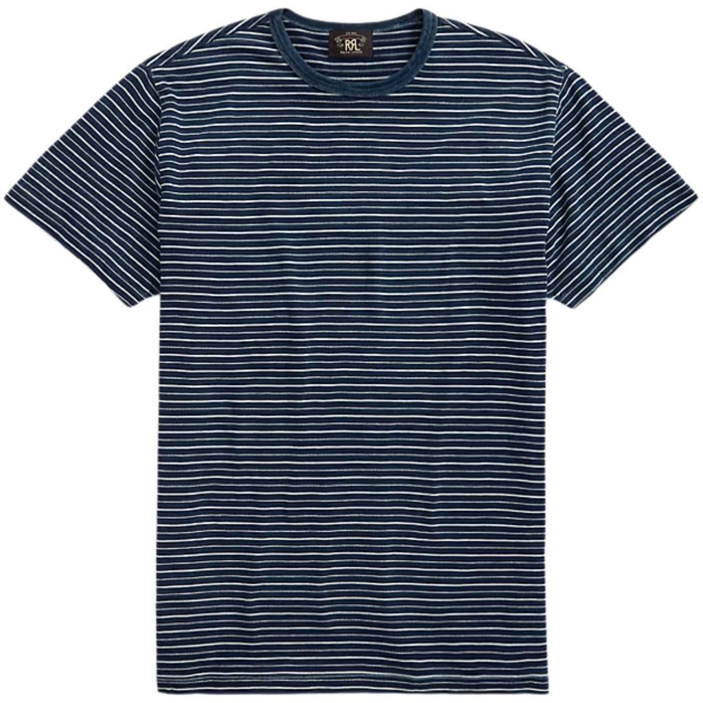 Indigo Striped Jacquard T-Shirt - Indigo Blue