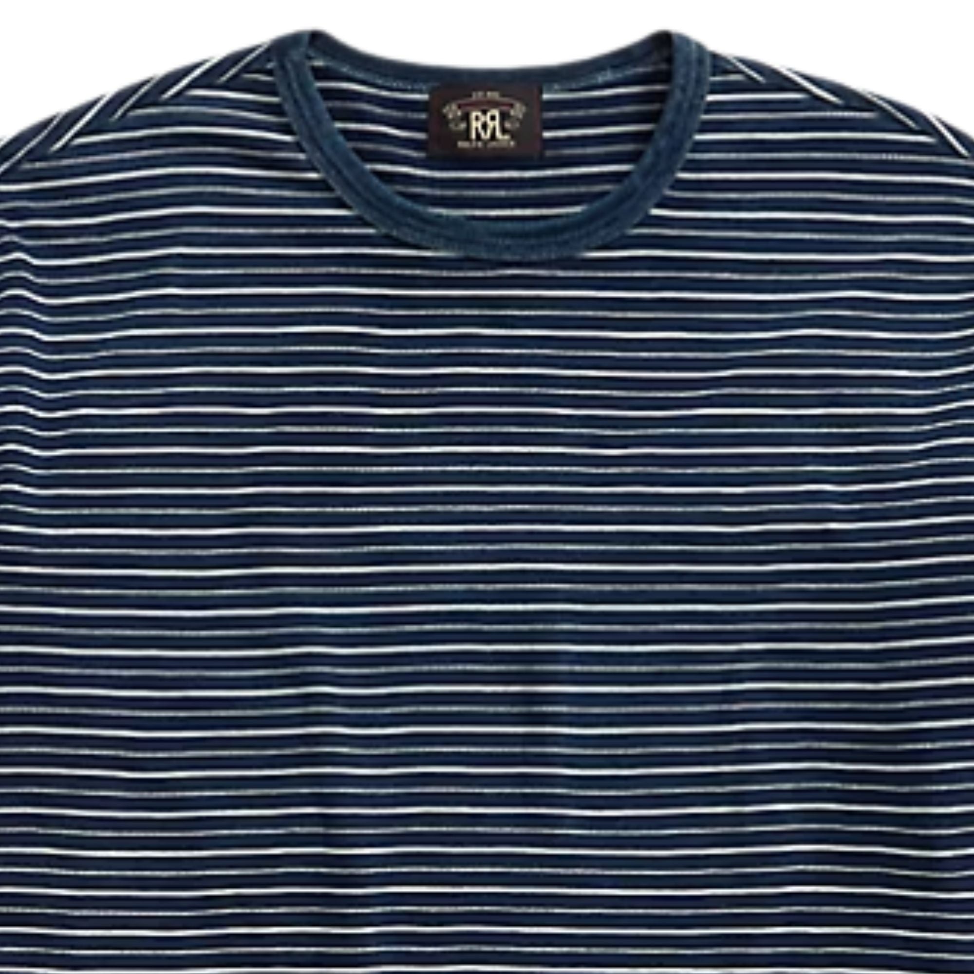 Indigo Striped Jacquard T-Shirt - Indigo Blue