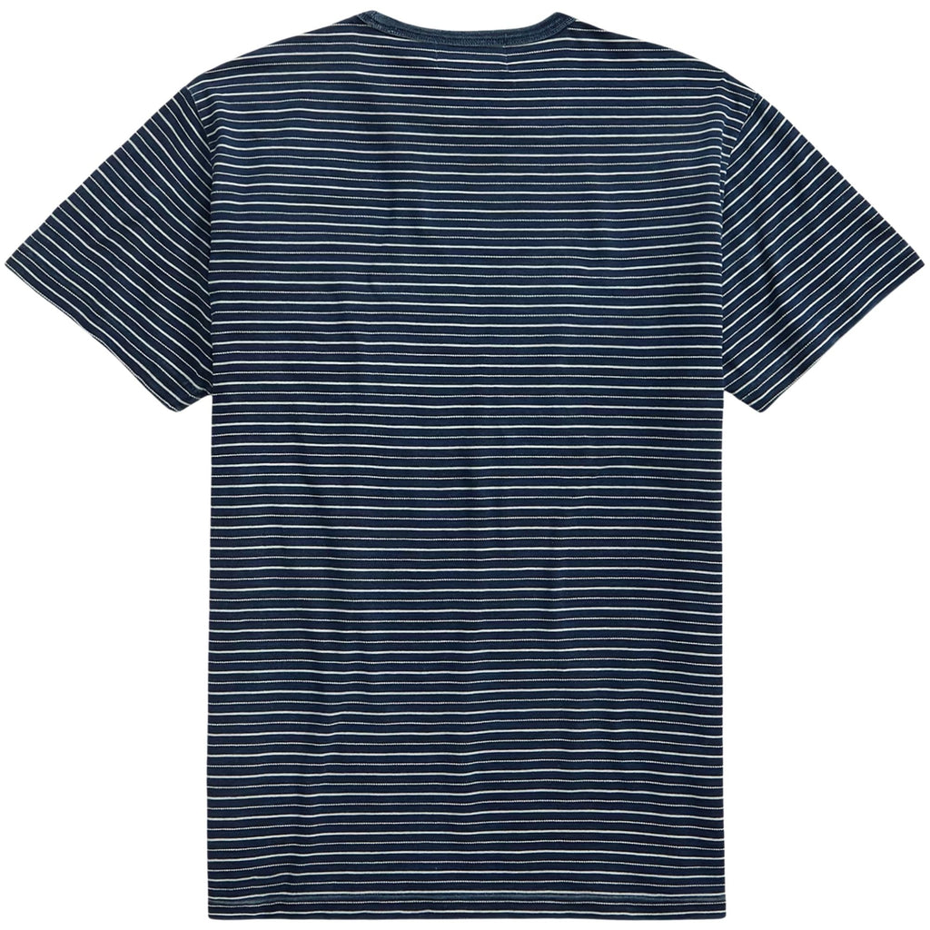 Indigo Striped Jacquard T-Shirt - Indigo Blue