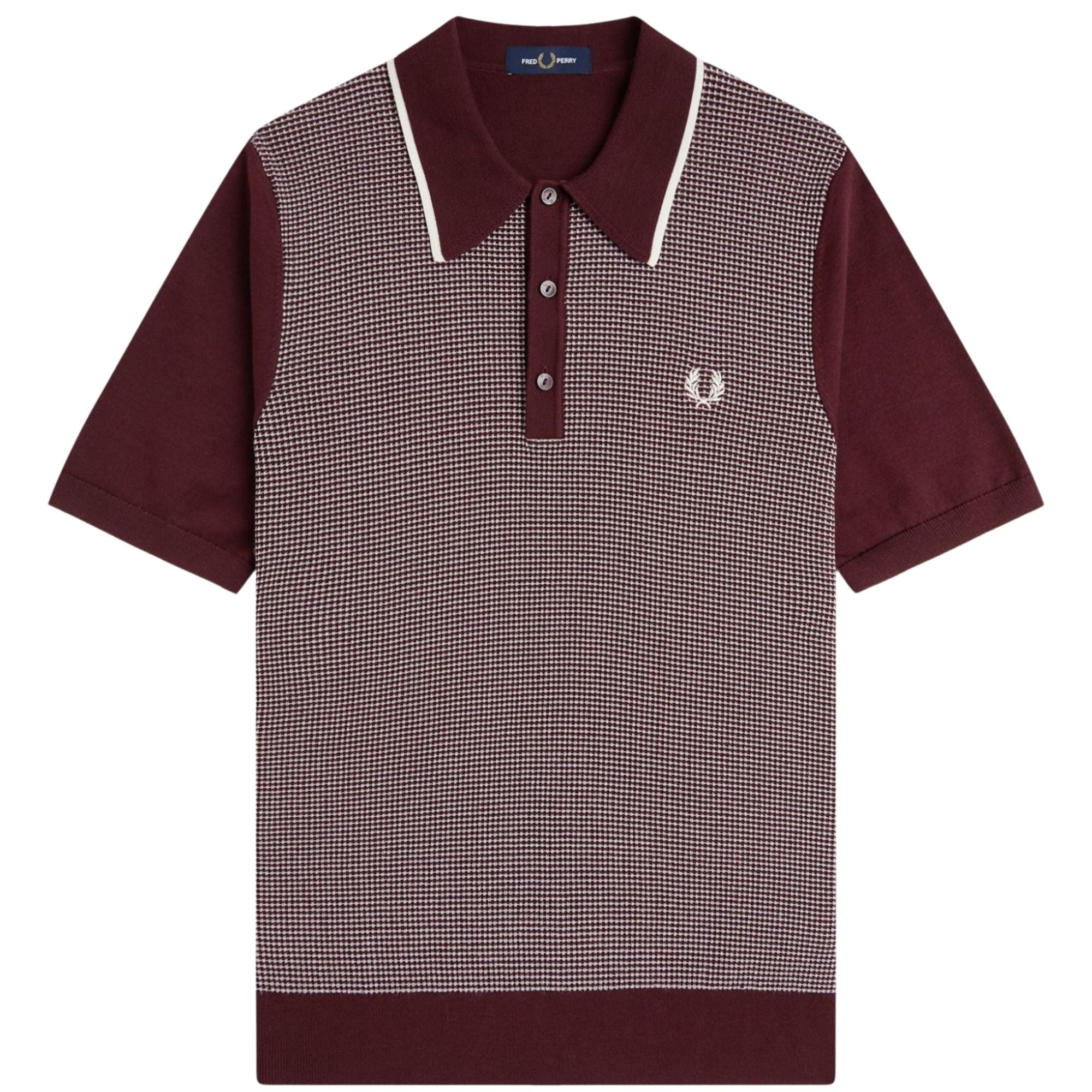 Fred Perry Tonic Waffle Knitted Shirt - Oxblood – Stuarts London