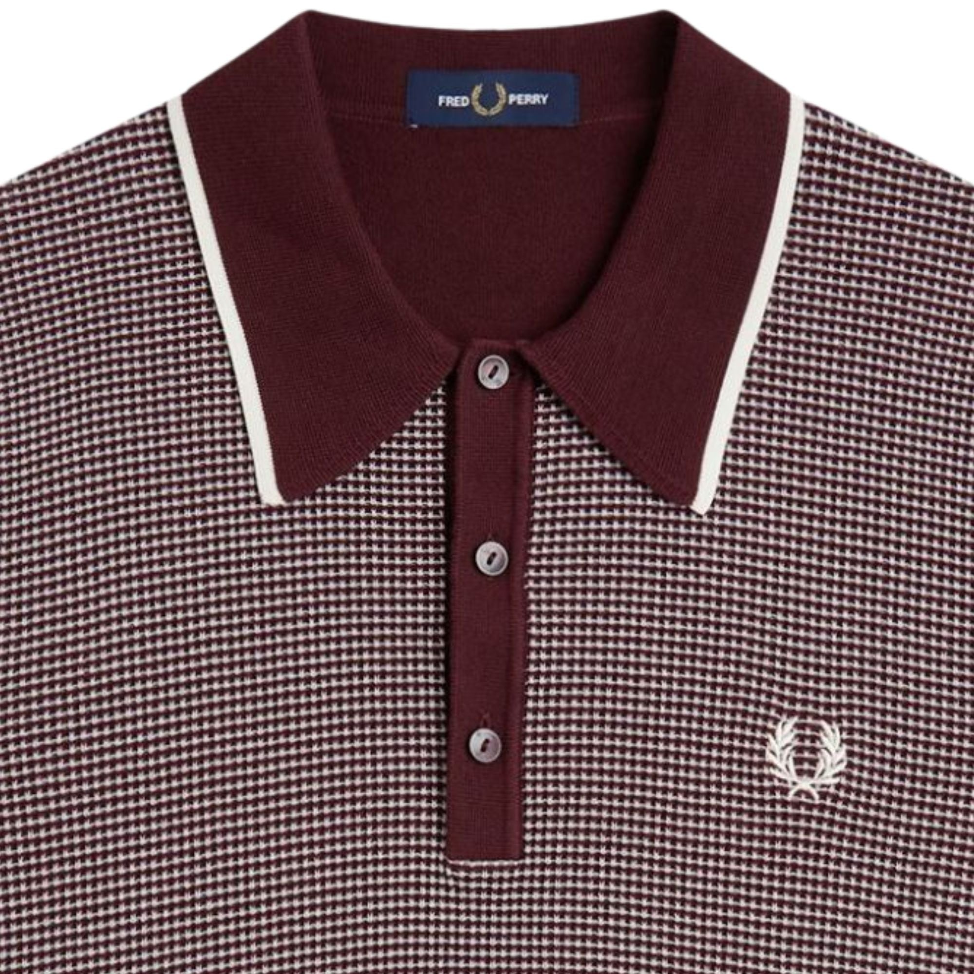 Fred Perry Tonic Waffle Knitted Shirt - Oxblood – Stuarts London