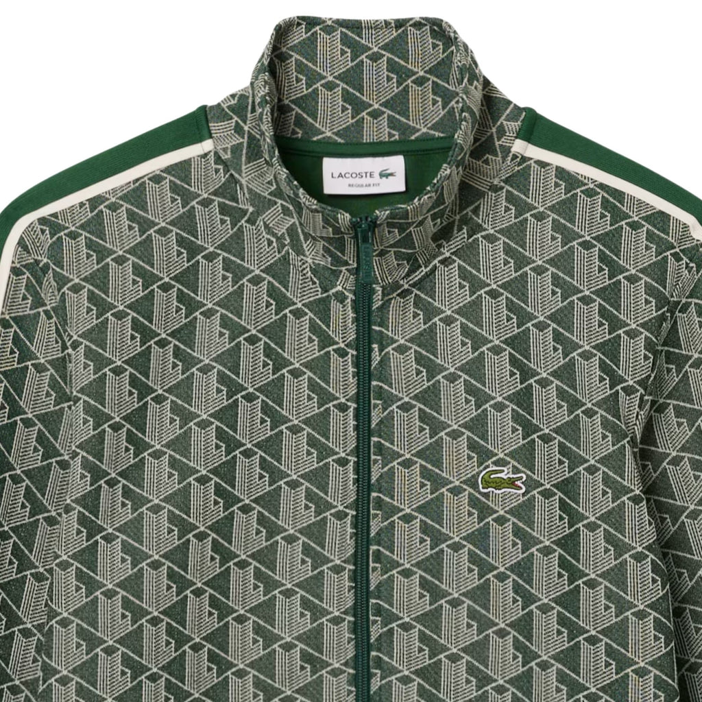 Paris Zip-Up Jacquard Track Jacket - Green