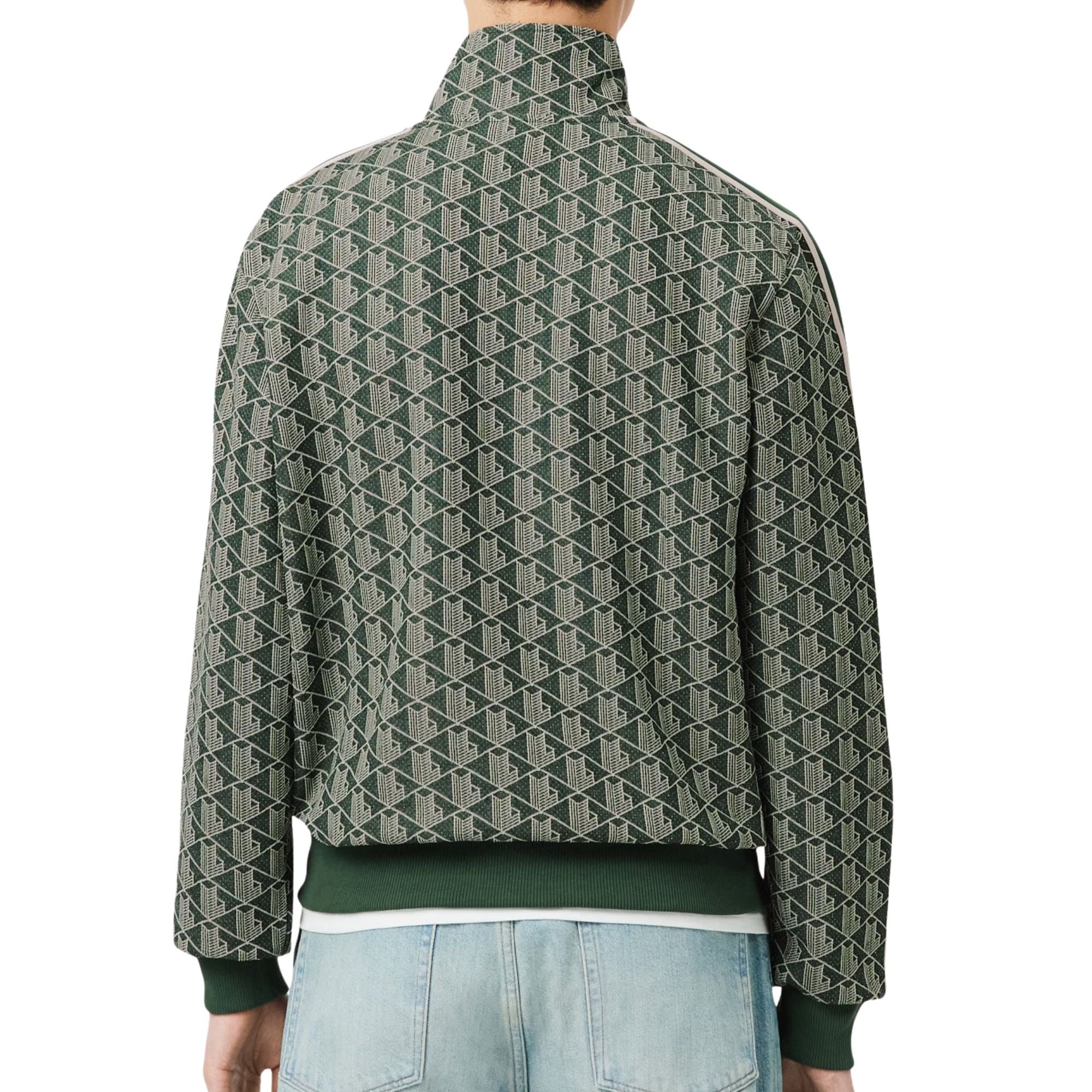 Paris Zip-Up Jacquard Track Jacket - Green