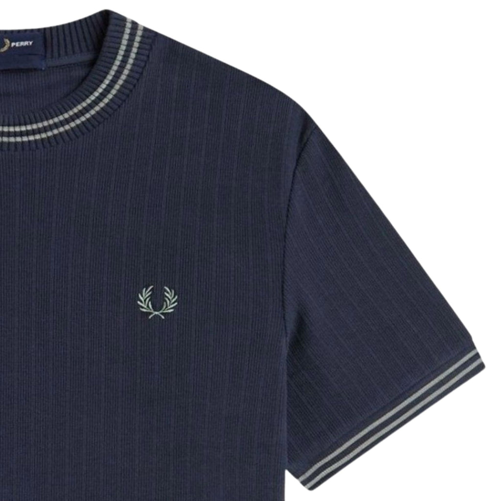 Ribbed Jersey T-Shirt - Navy