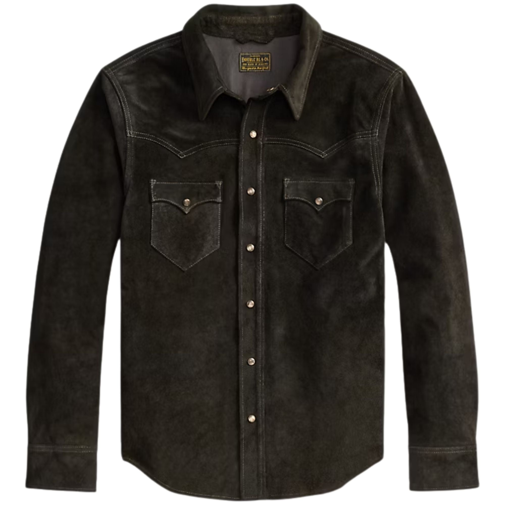 Suede Western Shirt Jacket - Black