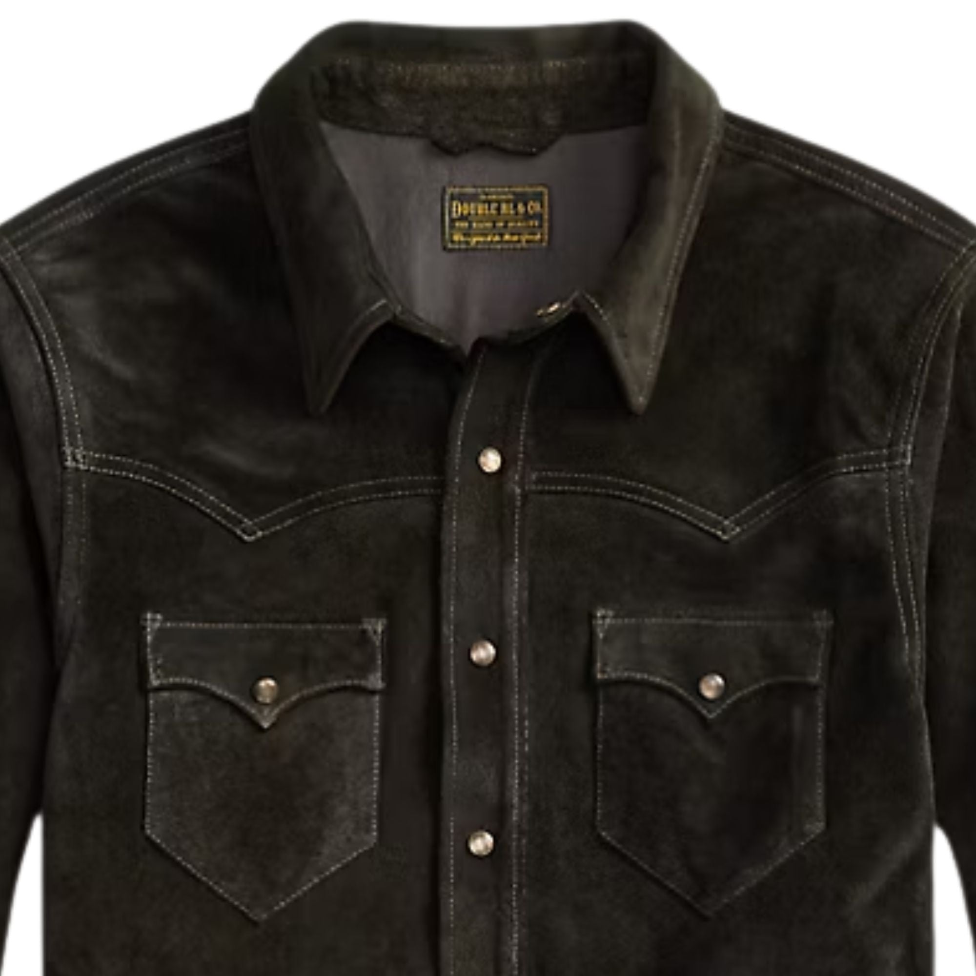 Suede Western Shirt Jacket - Black