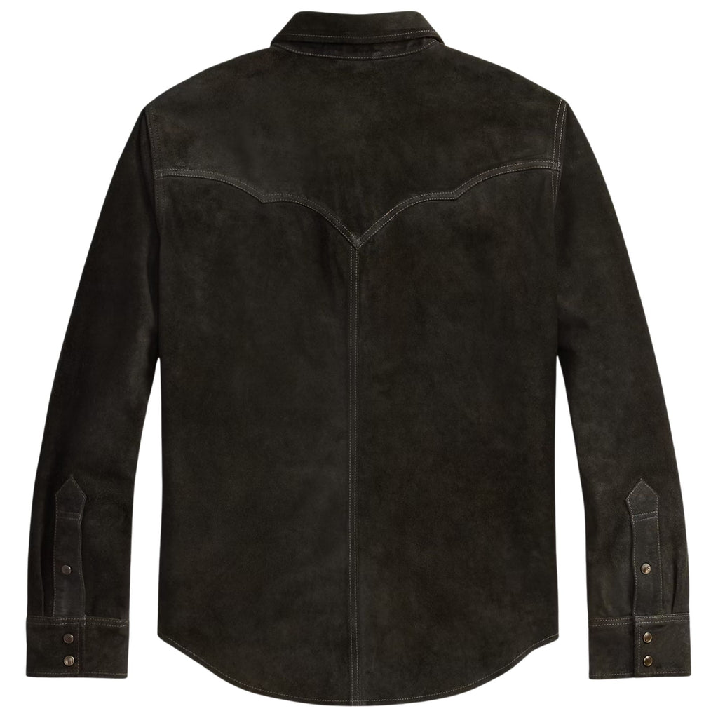 Suede Western Shirt Jacket - Black