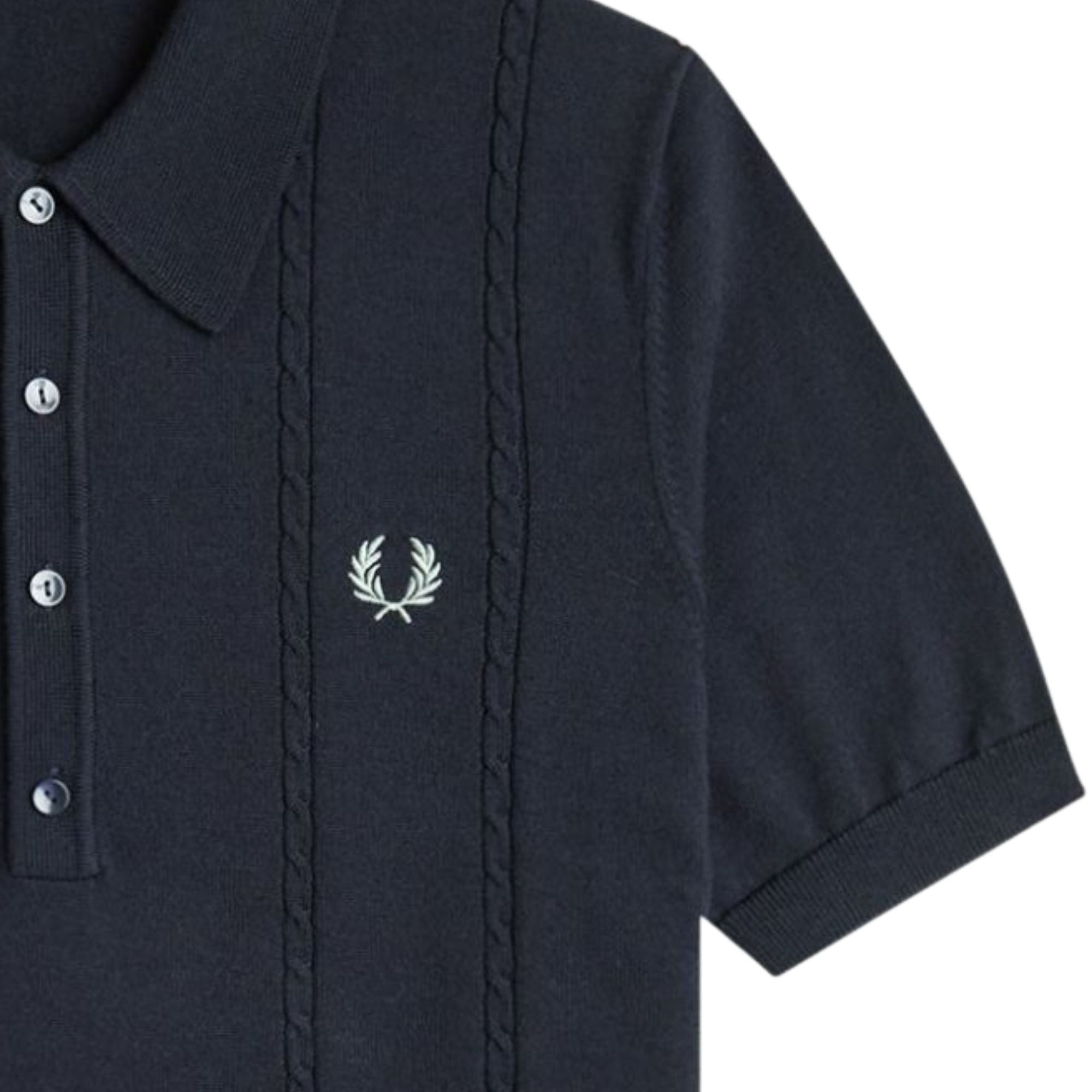 Cable Knitted Shirt - Navy