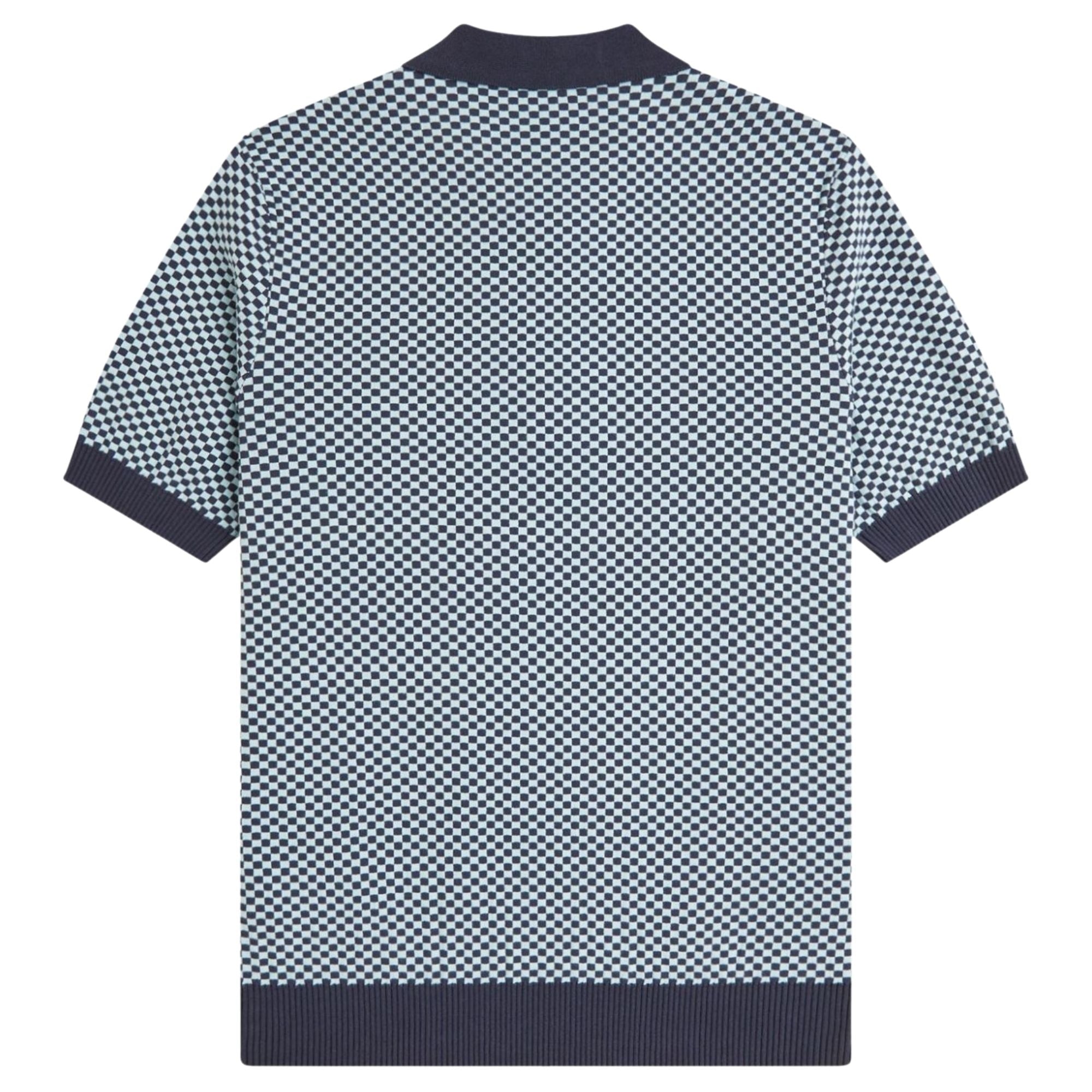 Chequerboard Knitted Shirt - Dark Airforce