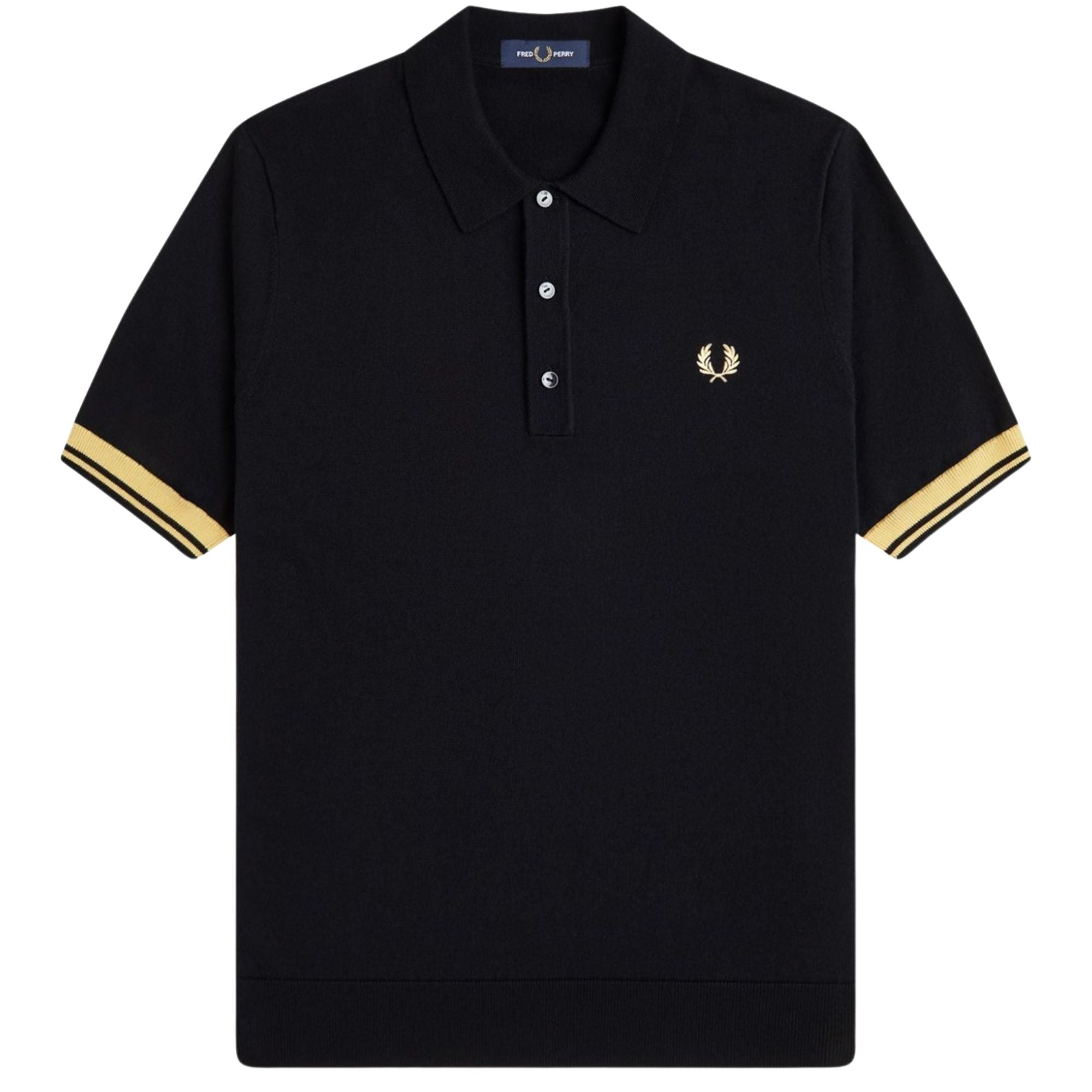 Contrast Cuff Knitted Shirt - Black/Champ