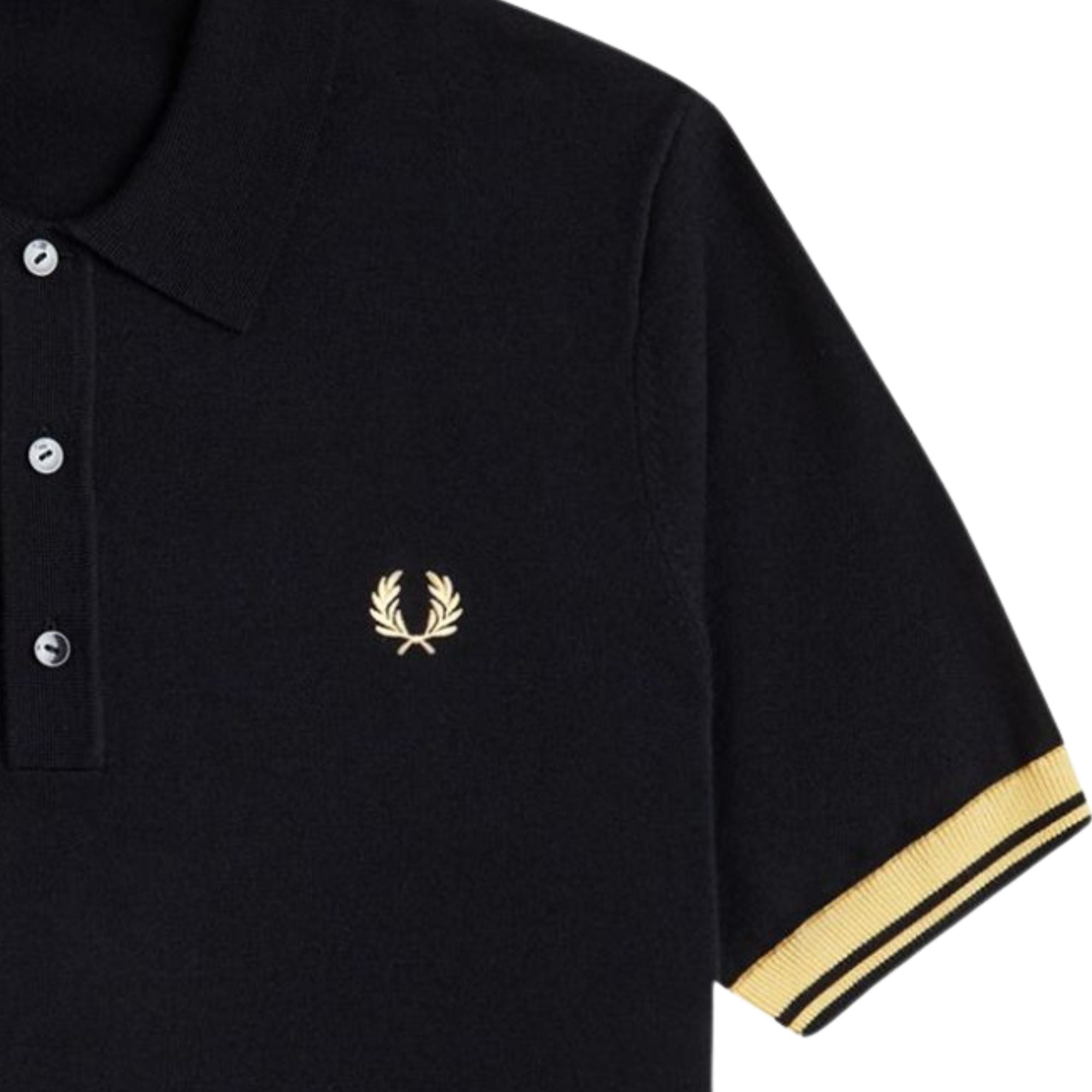 Contrast Cuff Knitted Shirt - Black/Champ