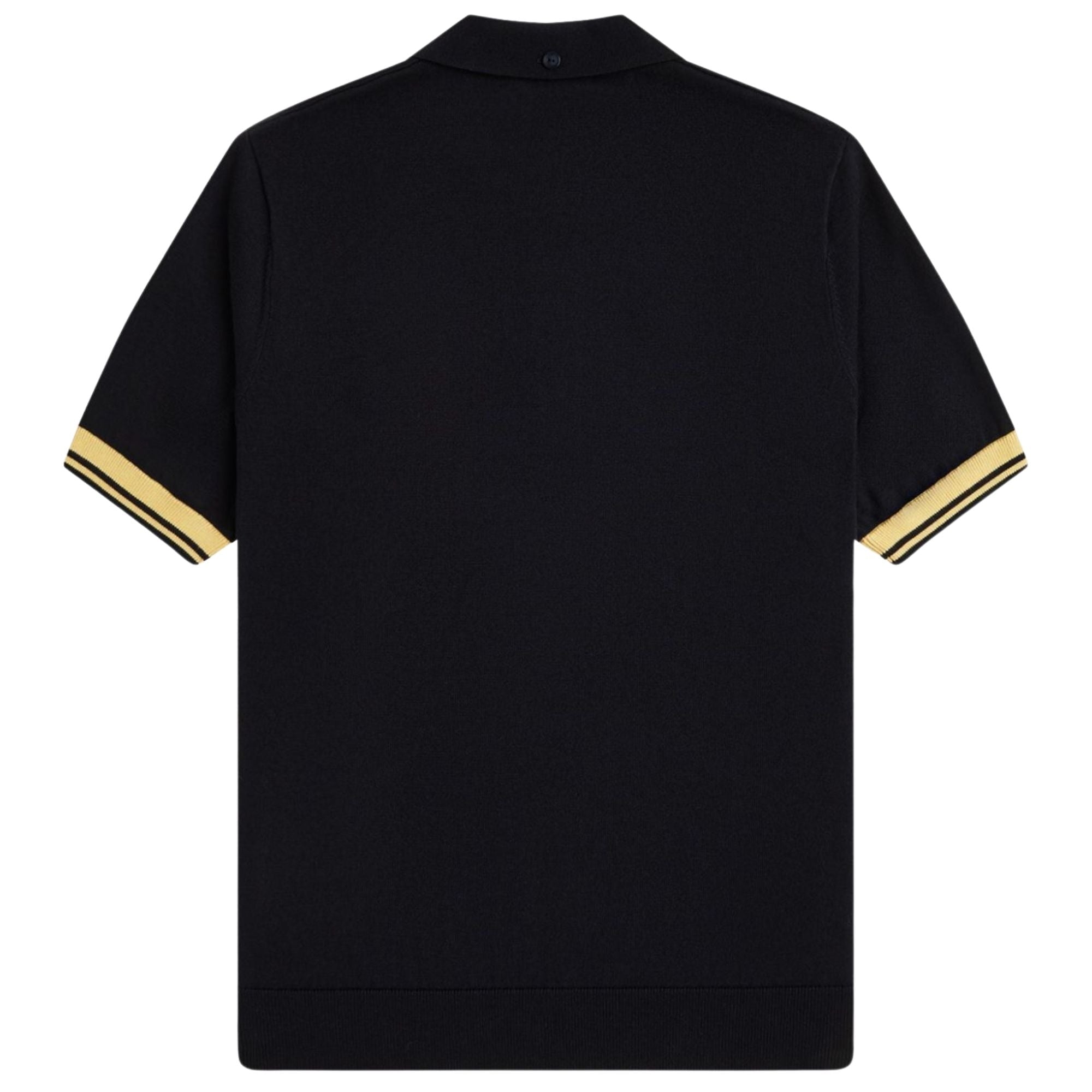 Contrast Cuff Knitted Shirt - Black/Champ