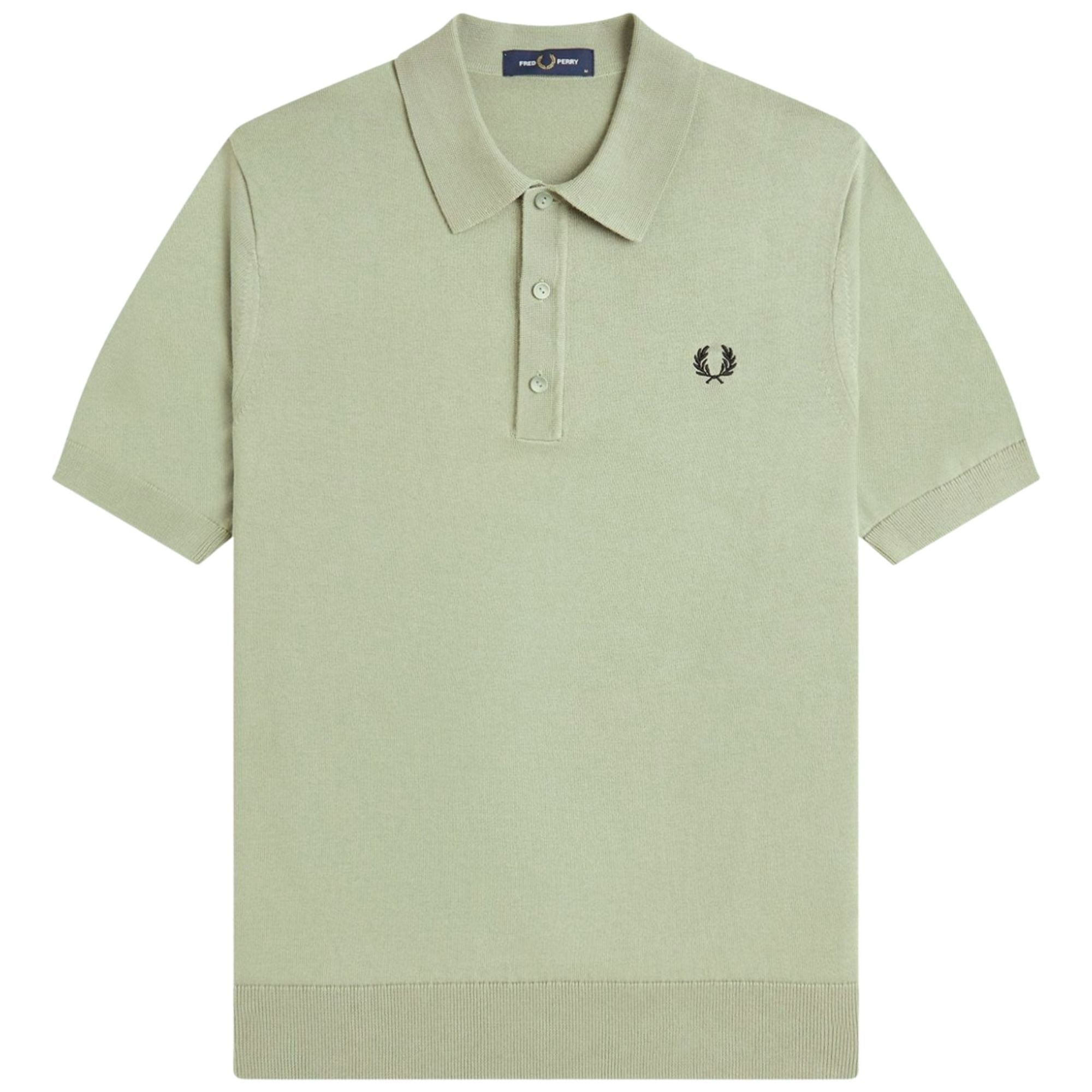 Fred Perry Knitted Shirt - Seagrass – Stuarts London