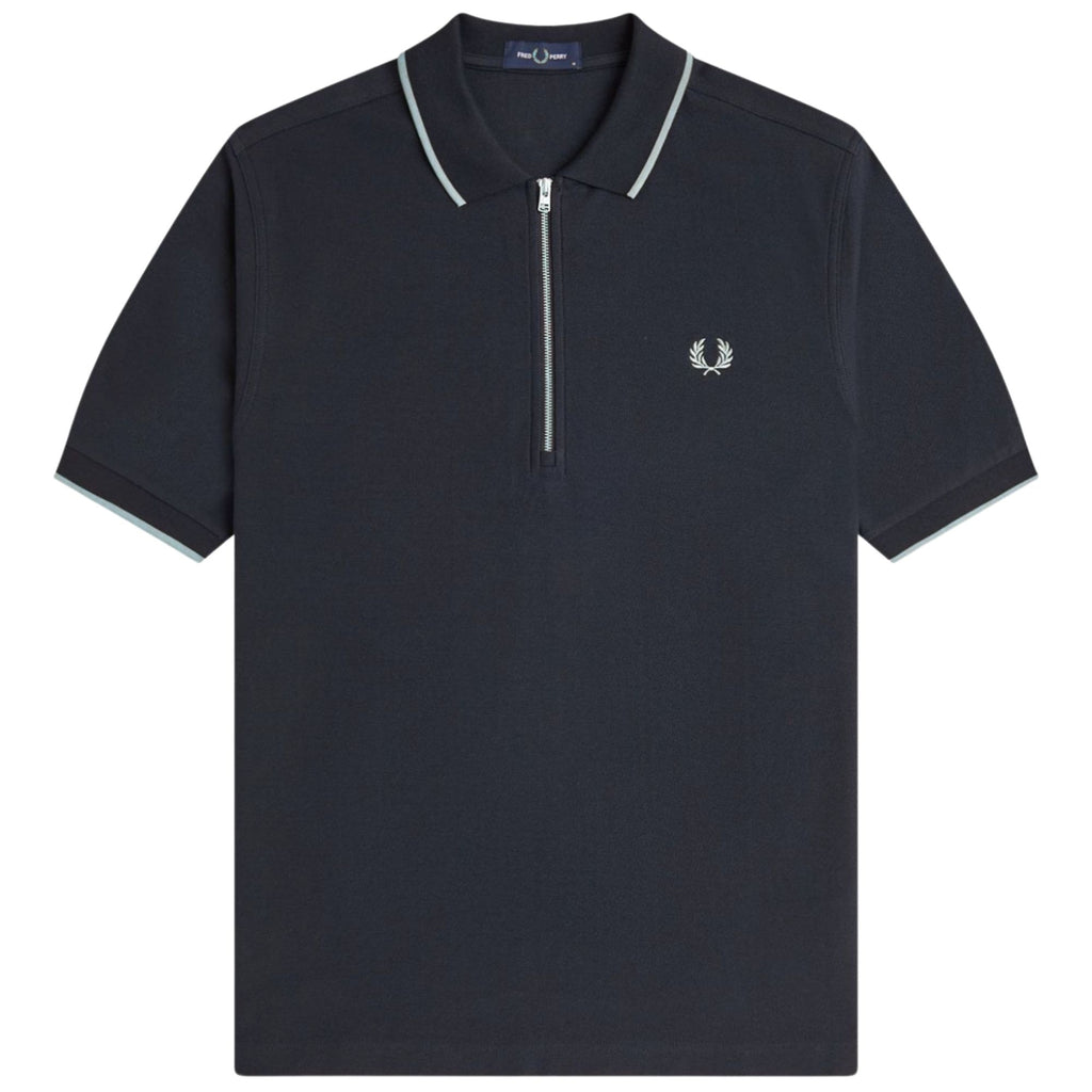 Crepe Pique Polo Shirt - Navy