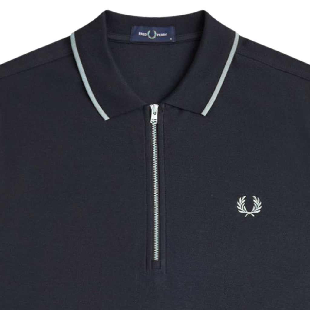 Crepe Pique Polo Shirt - Navy