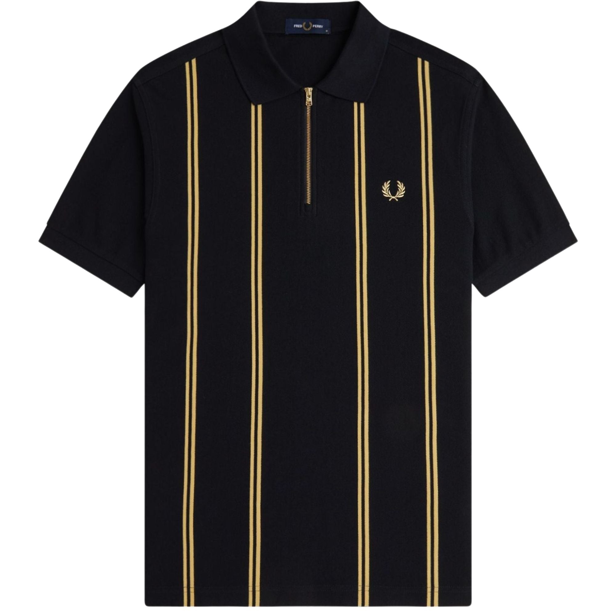 Fred Perry Vertical Stripe Polo Shirt - Black/Champ – Stuarts London