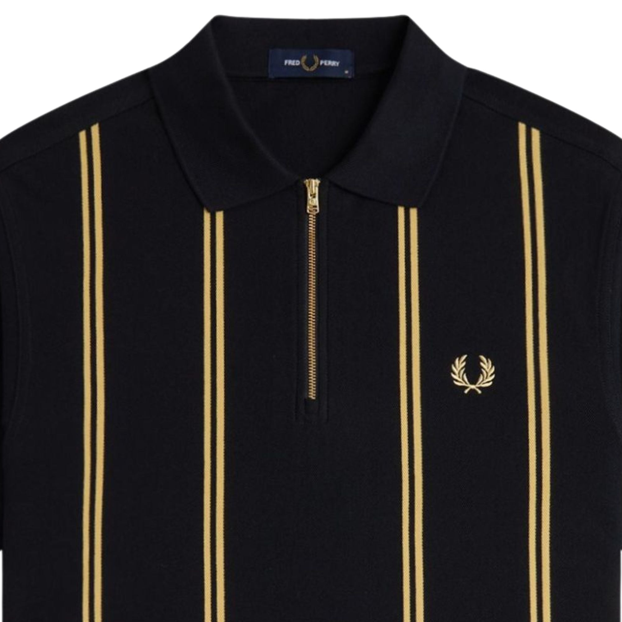 Vertical Stripe Polo Shirt - Black/Champ