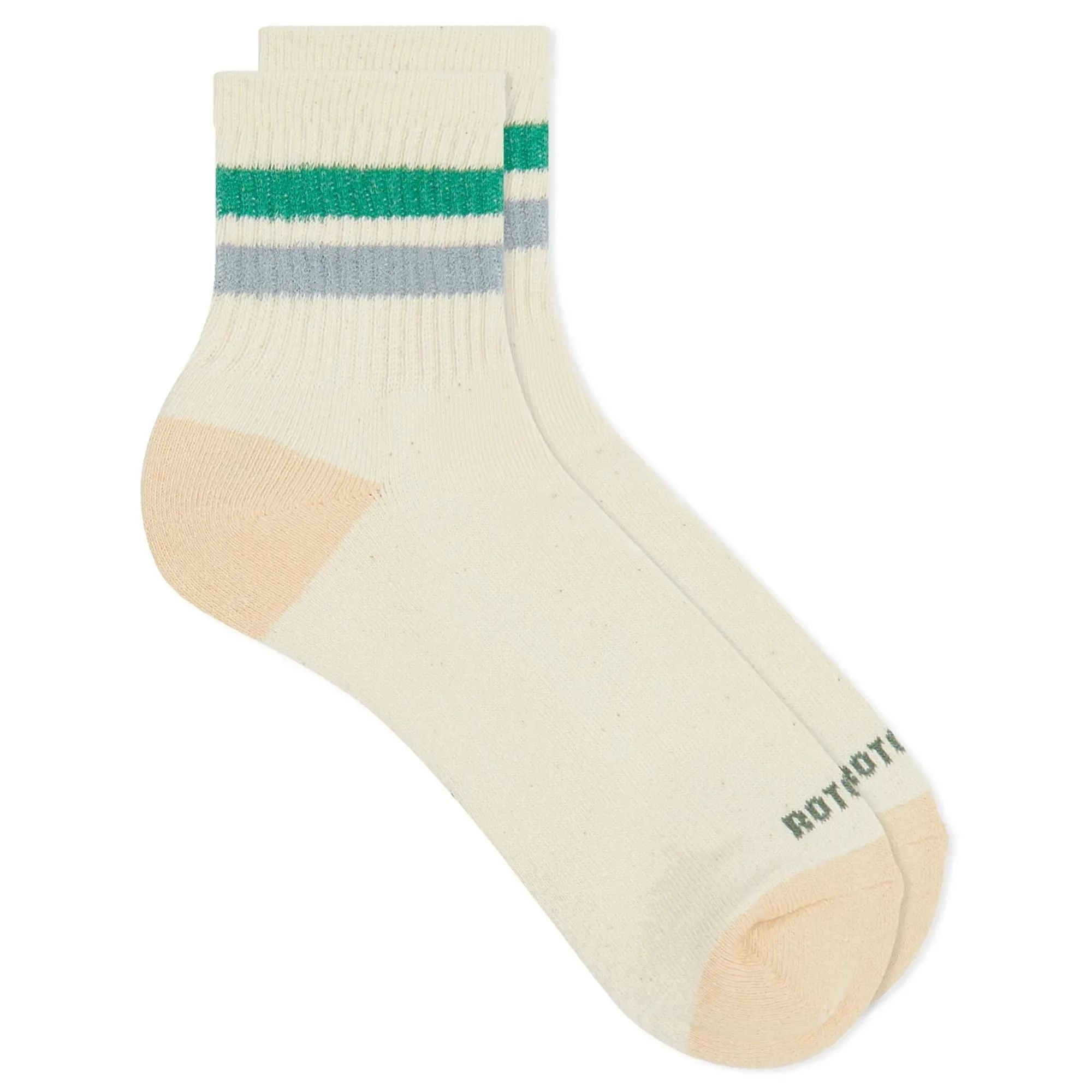 Retro Athletic Ankle Socks - Green/Blue
