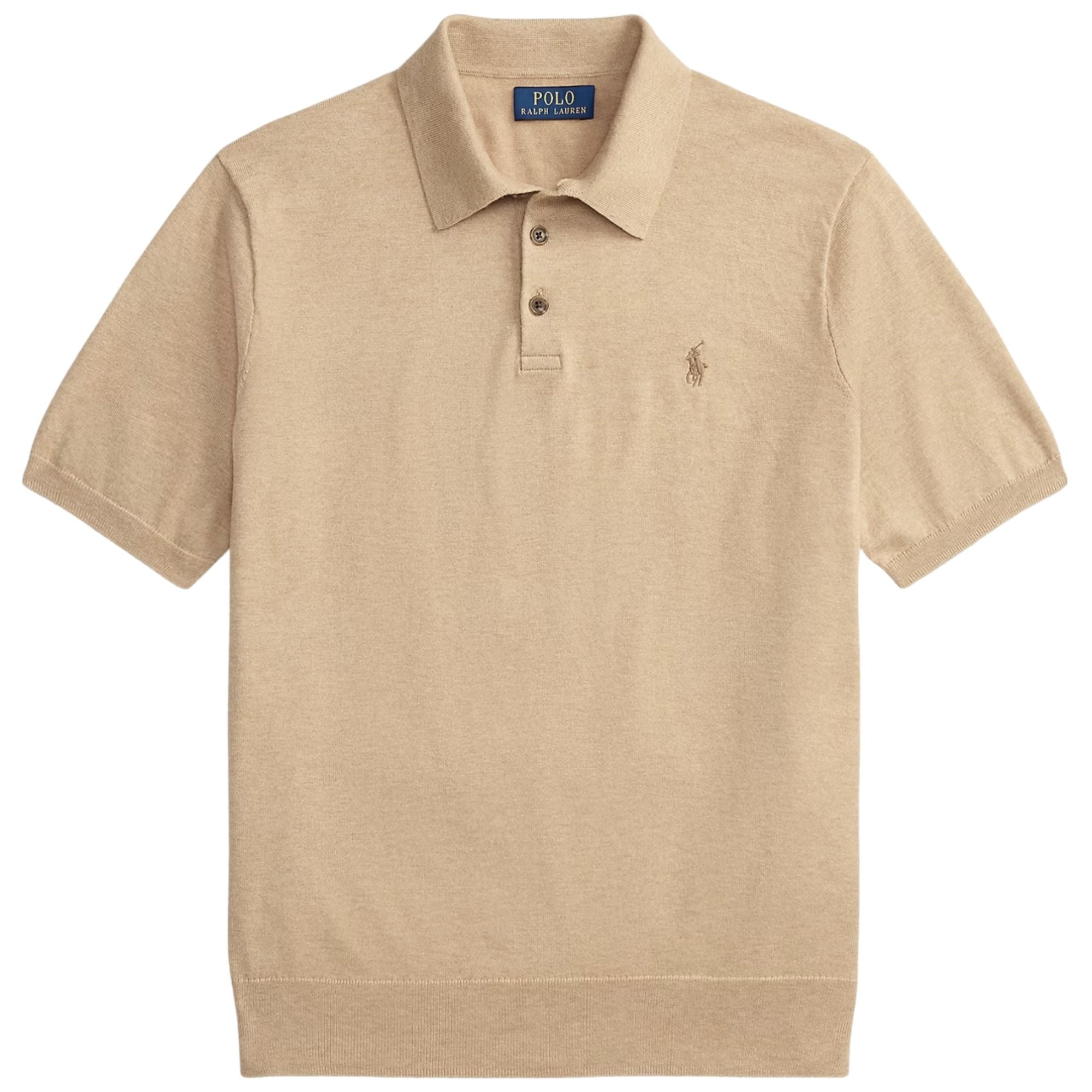 Short Sleeve Knitted Polo - Brown
