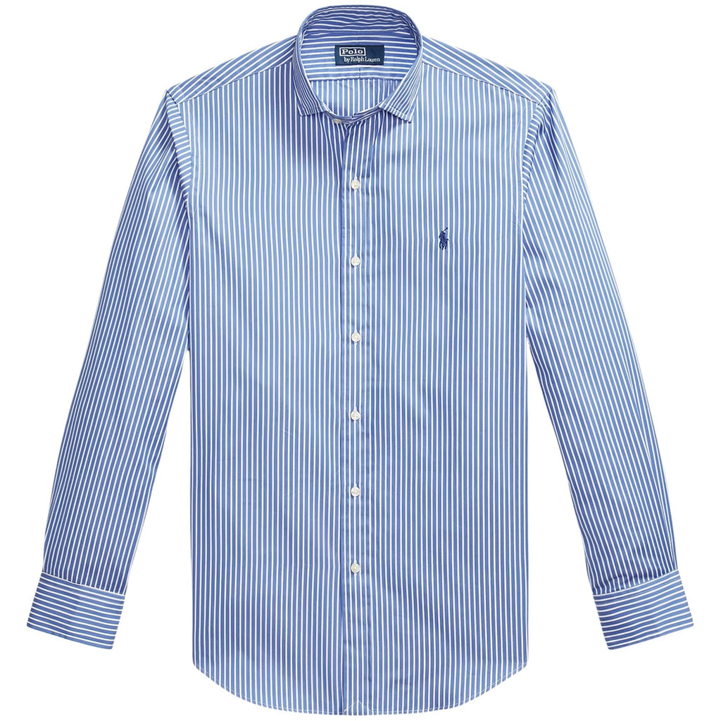 Striped Poplin Shirt -  Blue Stripe