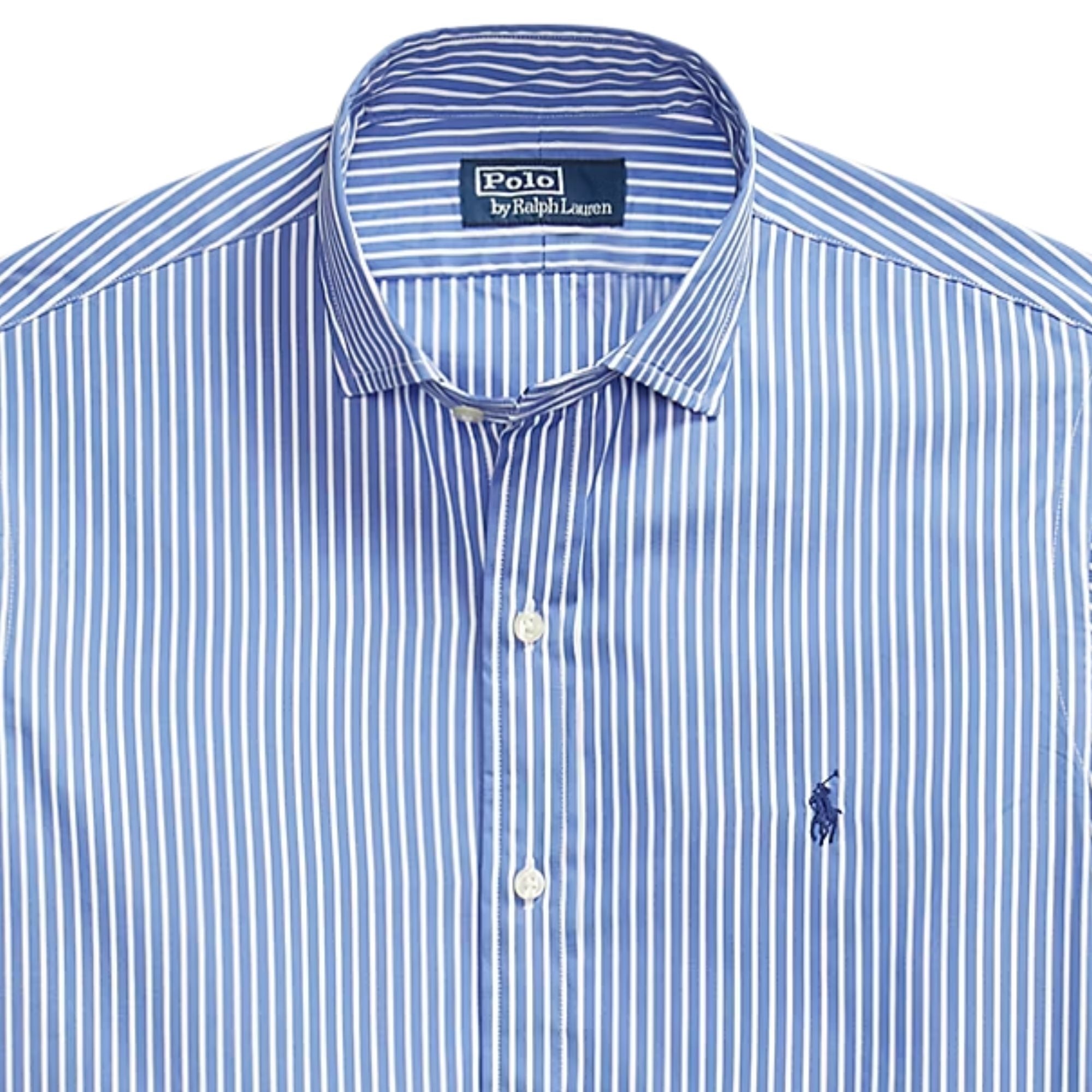 Striped Poplin Shirt -  Blue Stripe