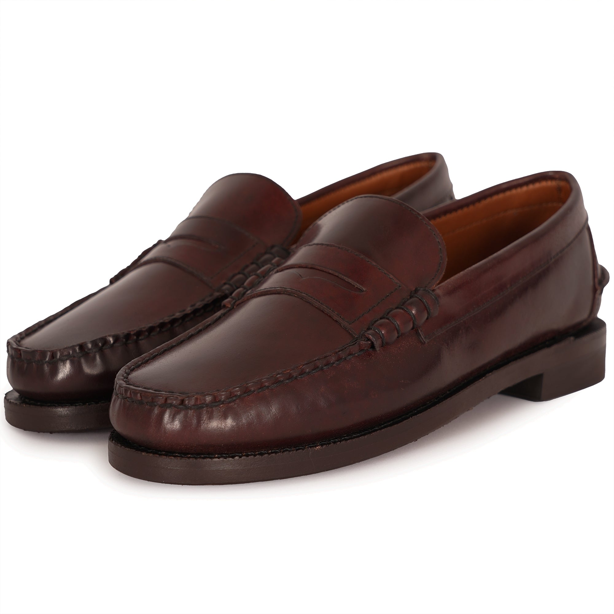 x Stuarts Dan Cordovan Penny Loafer - Brown Burgundy