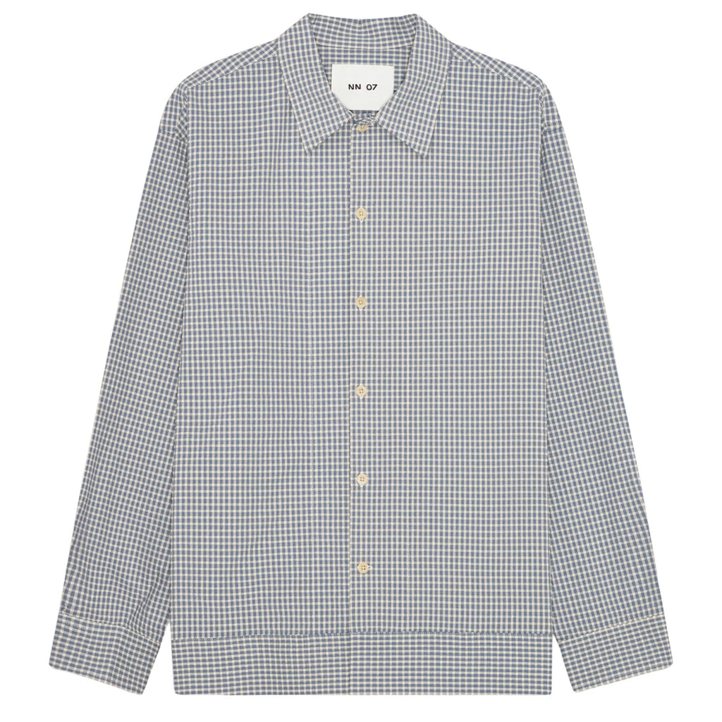Reed Seersucker Overshirt - Stone Blue