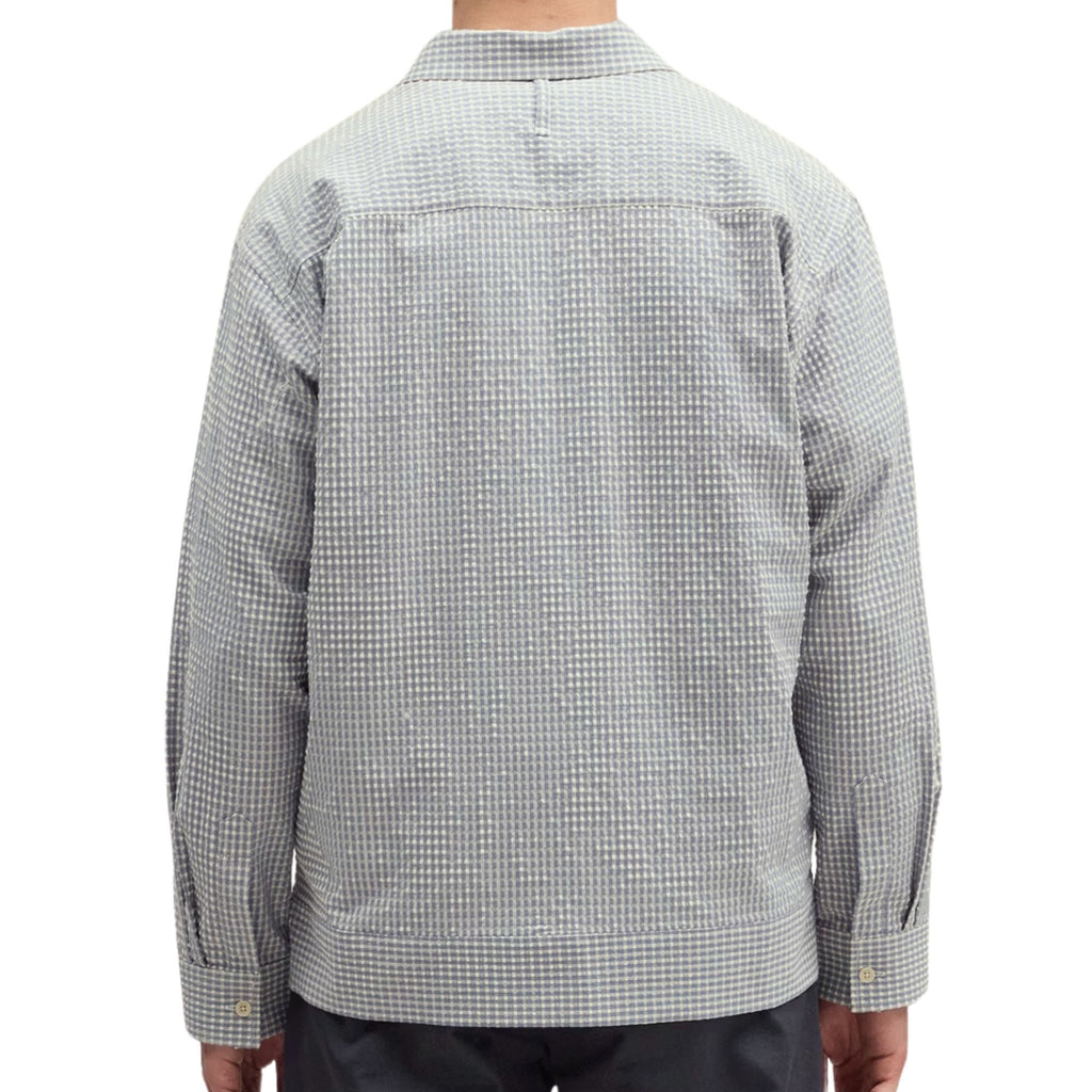 Reed Seersucker Overshirt - Stone Blue