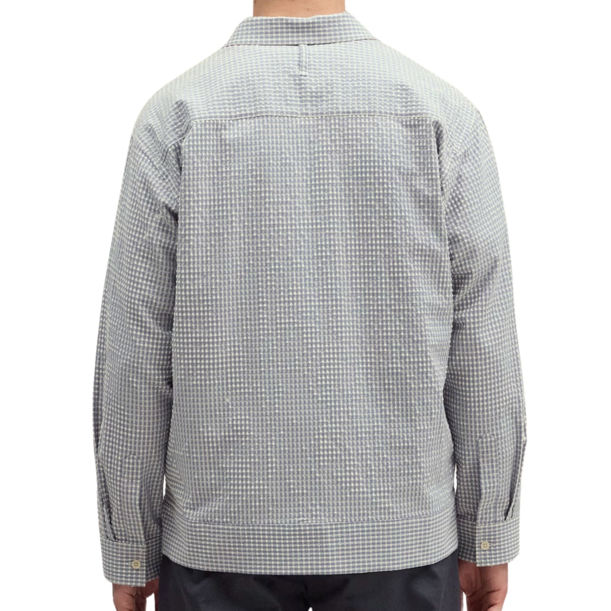 Reed Seersucker Overshirt - Stone Blue