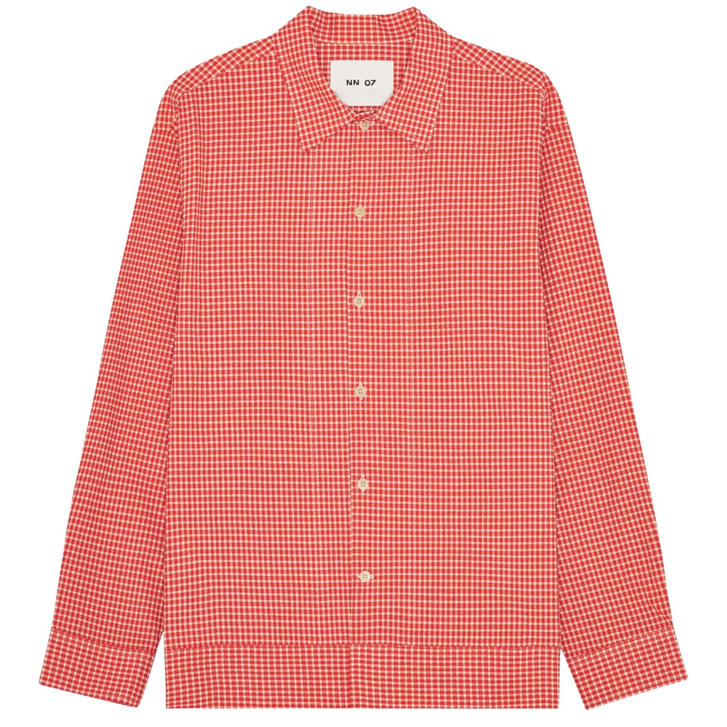 Reed Seersucker Overshirt - Chili Glow