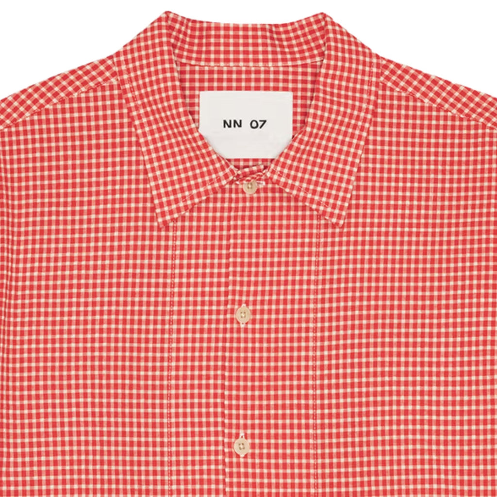 Reed Seersucker Overshirt - Chili Glow