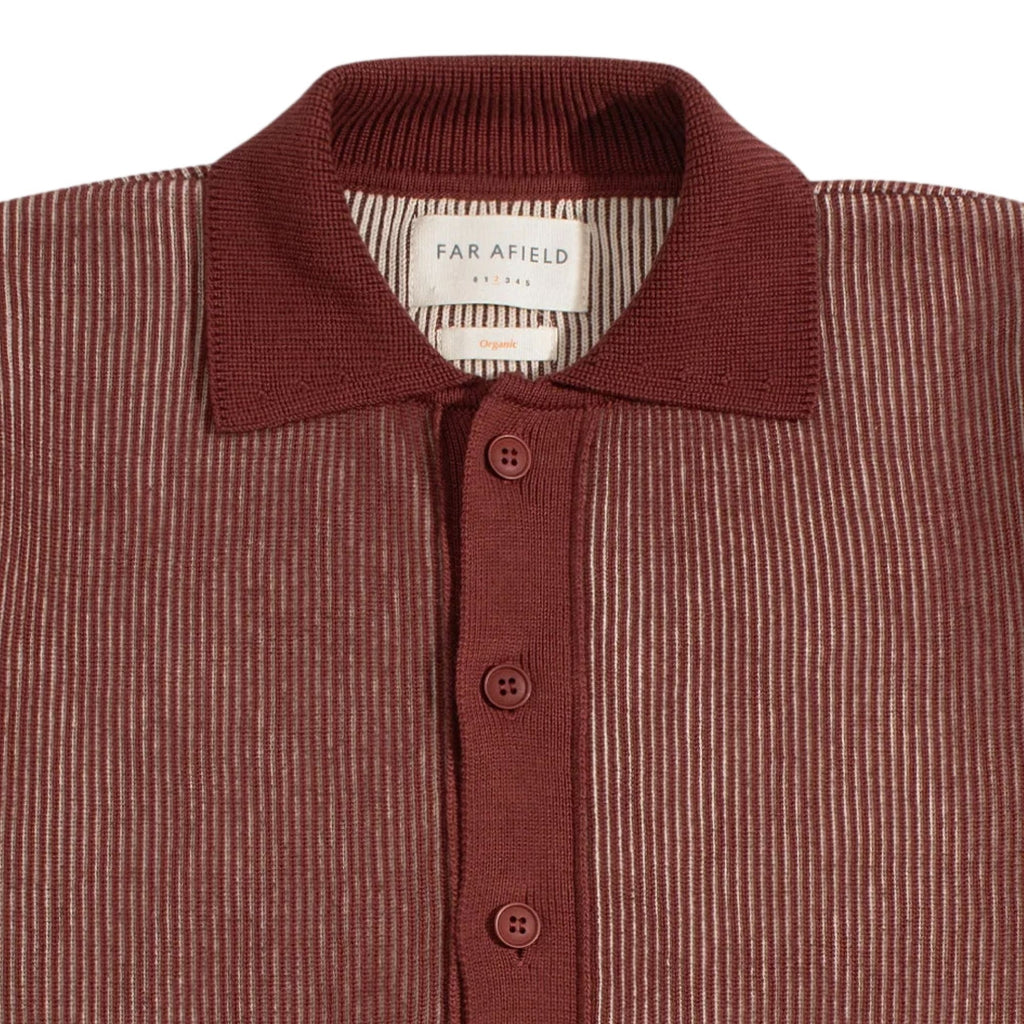 Velzy Helio Stripe Knit Shirt - Red/Sand