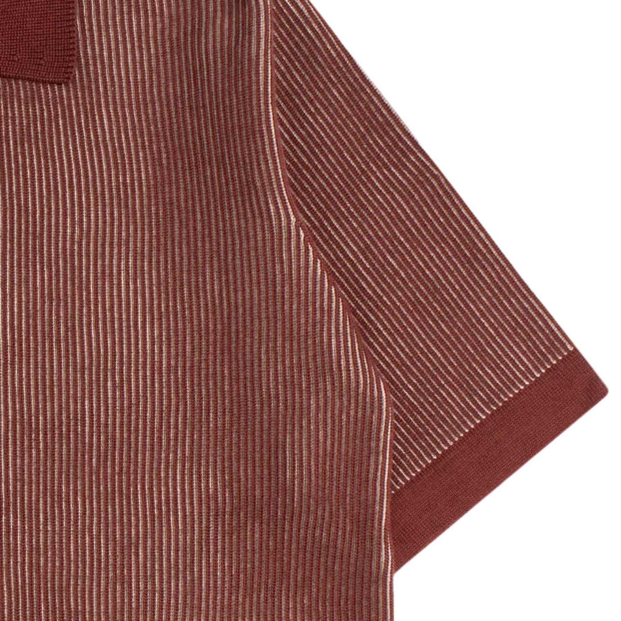 Velzy Helio Stripe Knit Shirt - Red/Sand