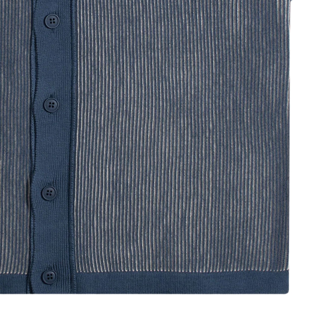 Velzy Helio Stripe Knit Shirt - Blue/Sand