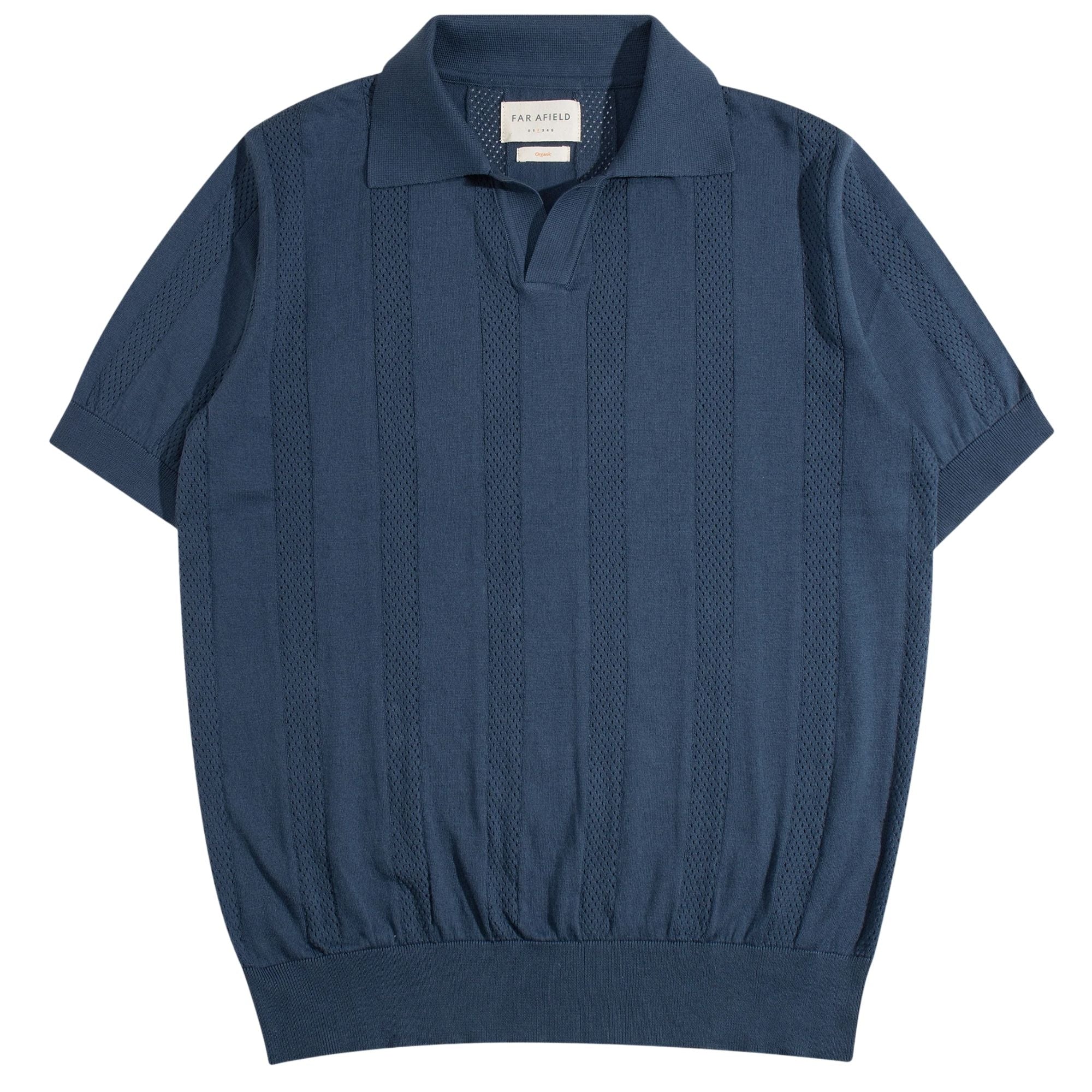 Clifford Open-Knit Polo - Perf Blue
