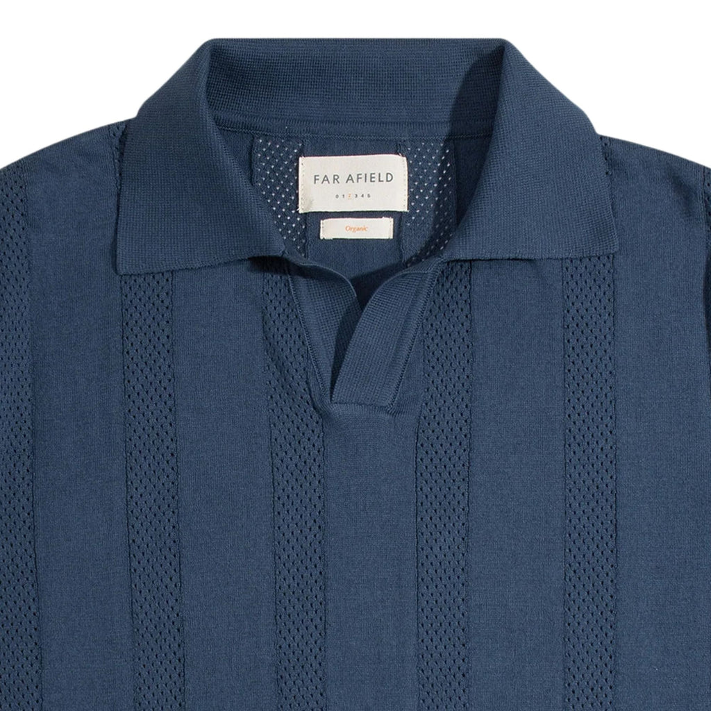 Clifford Open-Knit Polo - Perf Blue
