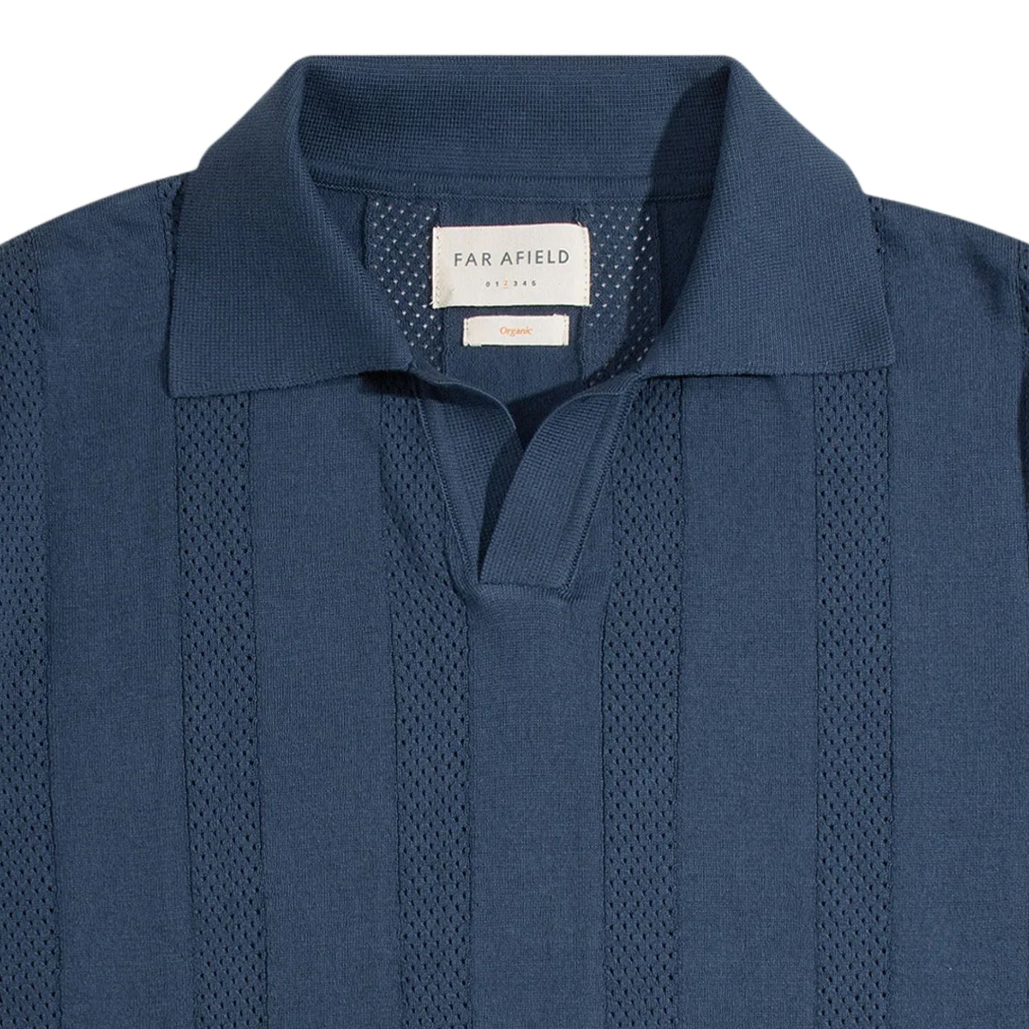 Clifford Open-Knit Polo - Perf Blue