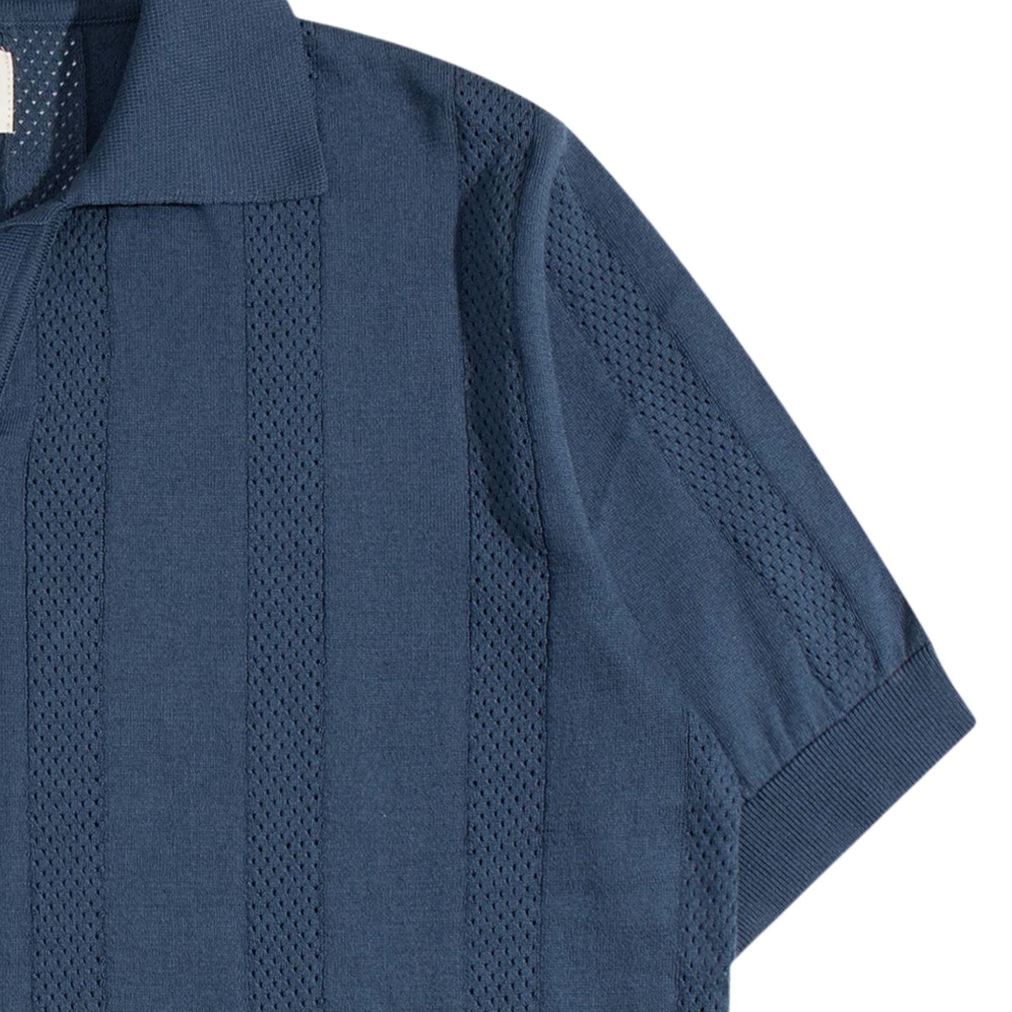 Clifford Open-Knit Polo - Perf Blue